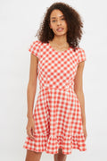 Louche Kare Picnic Check Cap Sleeve Mini Dress In Red Dresses 8 Red/White 8 / Red/White 10 / Red/White 12 / Red/White 14 / Red/White 16 / Red/White