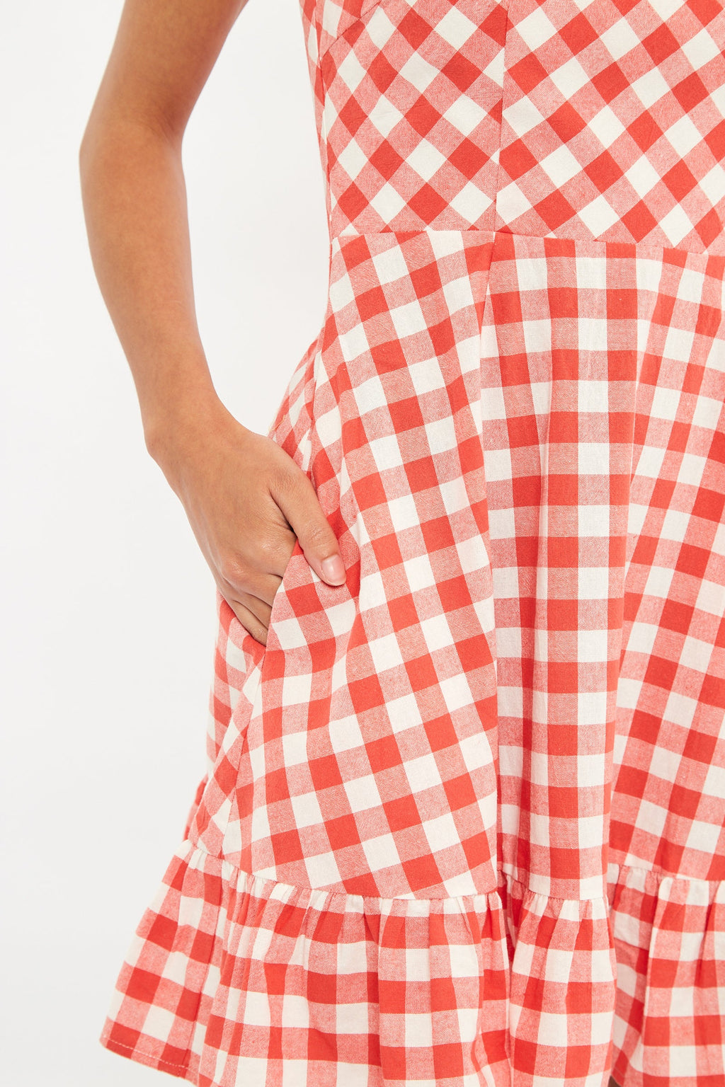 Louche Kare Picnic Check Cap Sleeve Mini Dress In Red Dresses 8 Red/White 8 / Red/White 10 / Red/White 12 / Red/White 14 / Red/White 16 / Red/White