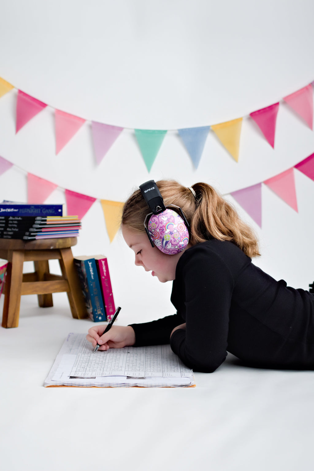 Kids Hearing Protection Earmuffs Hearing Protection Sky Blue Sky Blue Petal Pink Onyx Prism Lagoon Blue Graffiti Kaleidoscope Peace Navy Blue Transport Magenta Maroon Dark Green Grey Butterfly