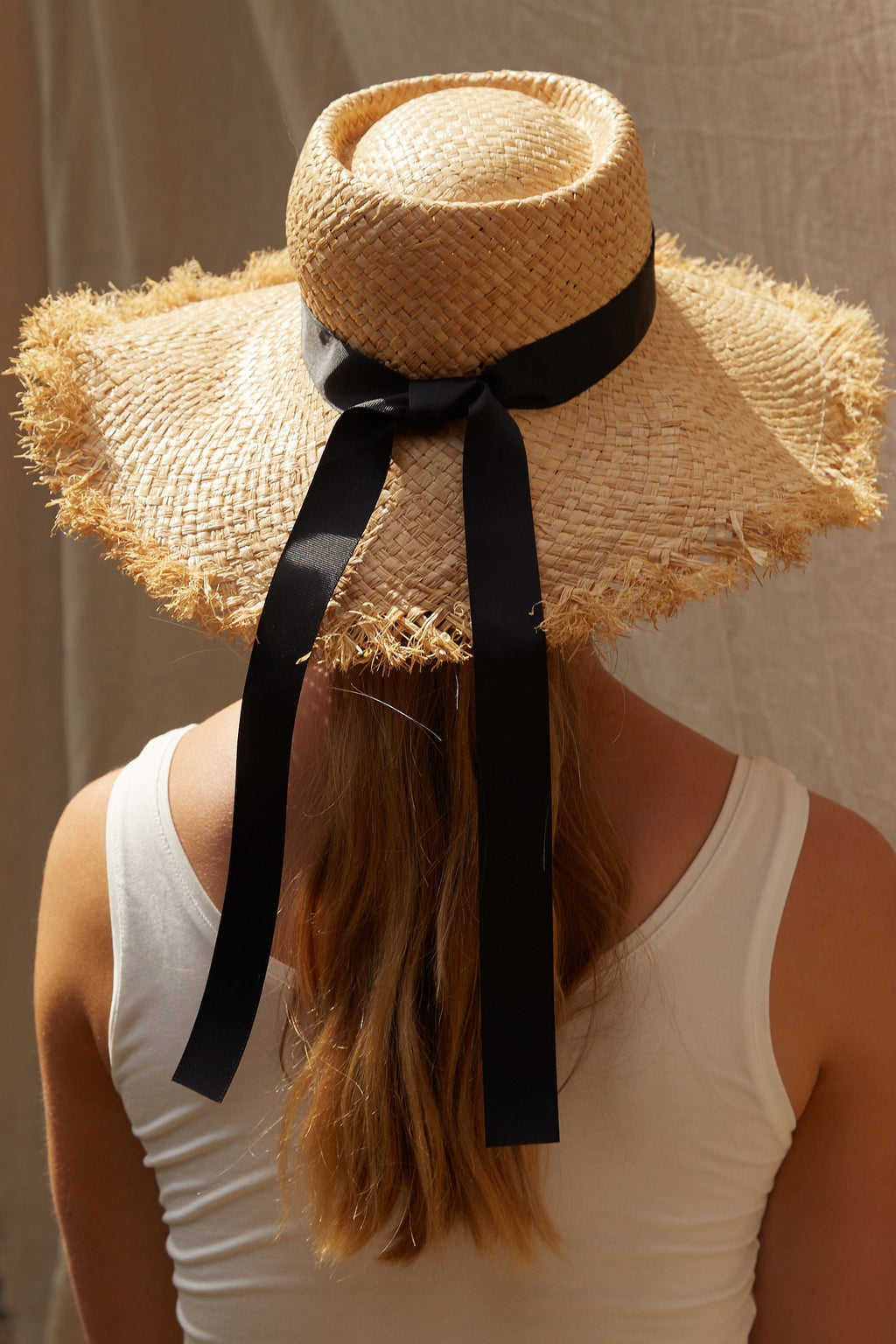 Louche Lorraine Wide Brimmed Ribboned Straw Hat One Size One Size