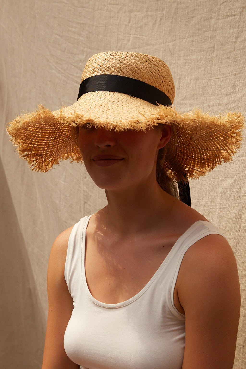 Louche Lorraine Wide Brimmed Ribboned Straw Hat One Size One Size