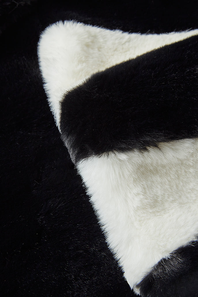 Lotan Black and White Faux Fur Scarf Scarves Default Title Default Title