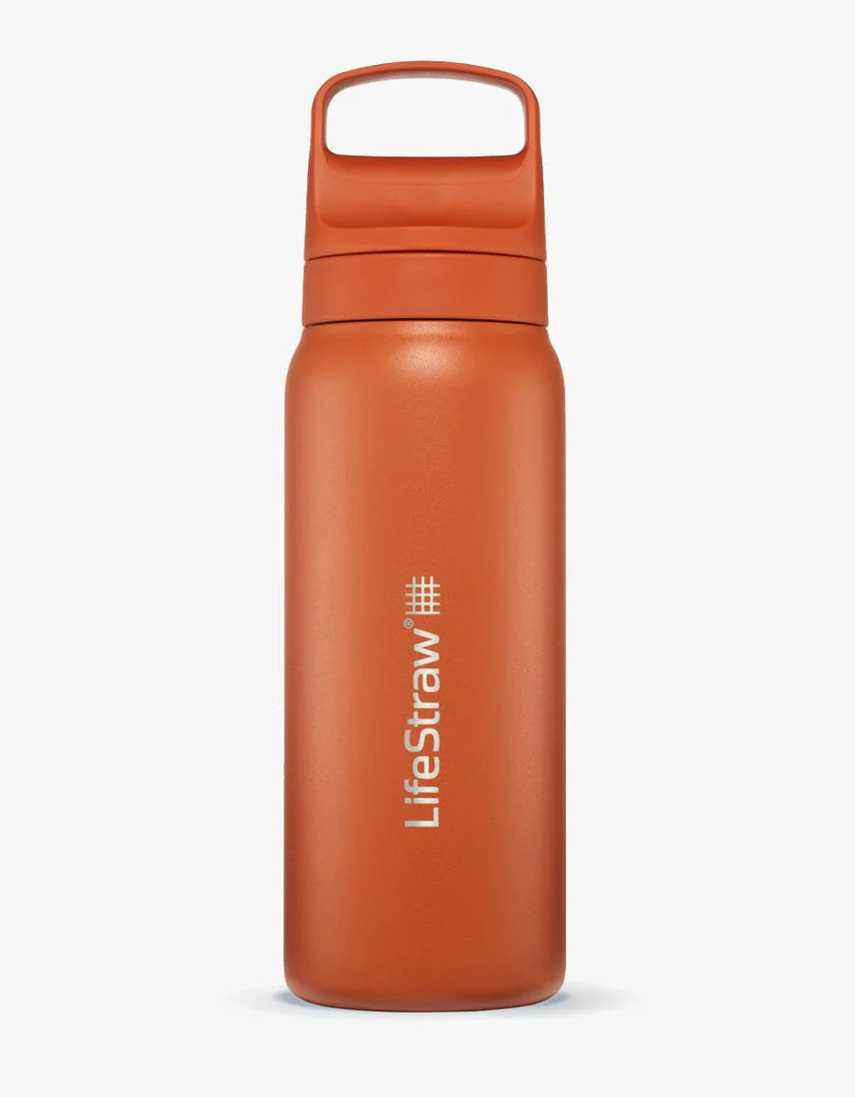 lifestraw GO Renew Series Stainless Steel Water Bottle (Various Colours) Aegean Sea Aegean Sea Polar White Thistle Purple Black Icelandic Blue Laguna Teal Cactus Green Kyoto Orange