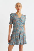 Margot Art Attack Print Mini Tea Dress - Duck Egg Dresses 8 Duck Egg 8 / Duck Egg 10 / Duck Egg 12 / Duck Egg 14 / Duck Egg 16 / Duck Egg