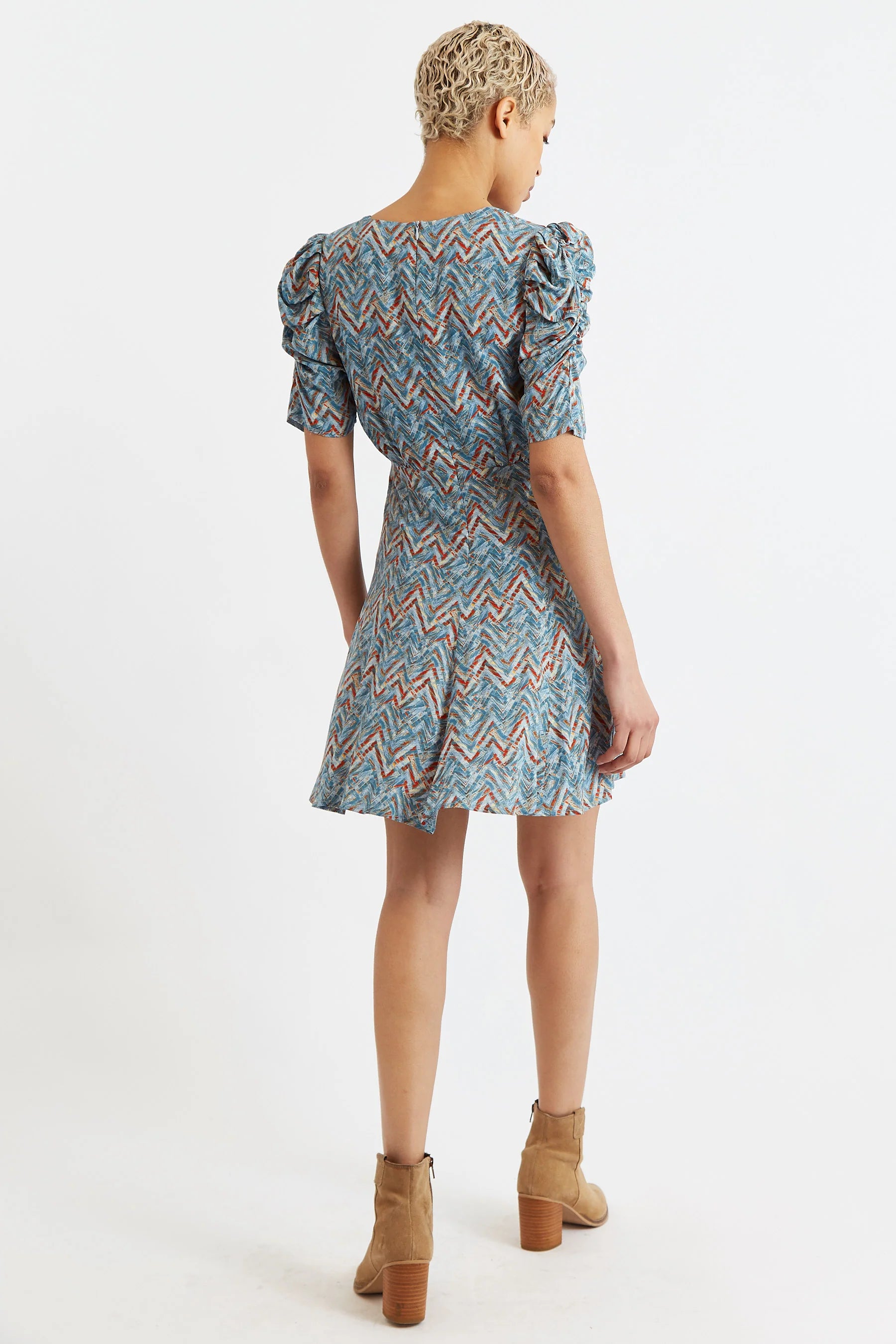 Margot Art Attack Print Mini Tea Dress - Duck Egg Dresses 8 Duck Egg 8 / Duck Egg 10 / Duck Egg 12 / Duck Egg 14 / Duck Egg 16 / Duck Egg