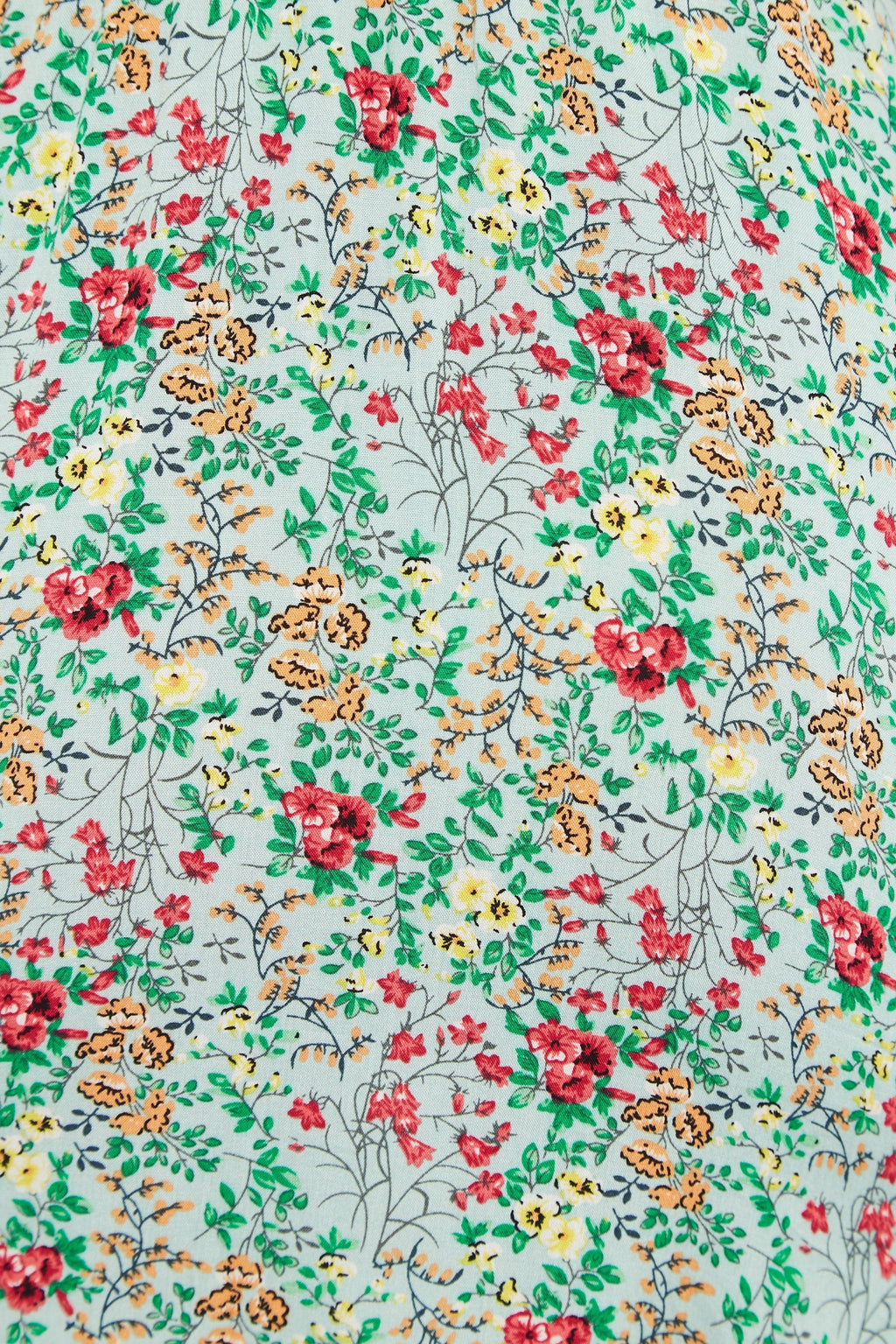 Louche Merle Flower Show Print V Neck Short Sleeve Tea Dress Green Dresses 8 Green 8 / Green 10 / Green 12 / Green 14 / Green 16 / Green