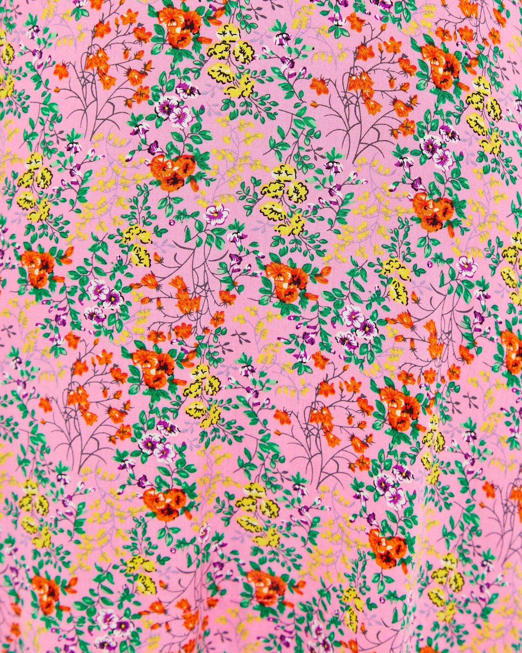 Louche Merle Flower Show Print V Neck Short Sleeve Tea Dress Pink Dresses 8 Pink 8 / Pink 10 / Pink 12 / Pink 14 / Pink 16 / Pink