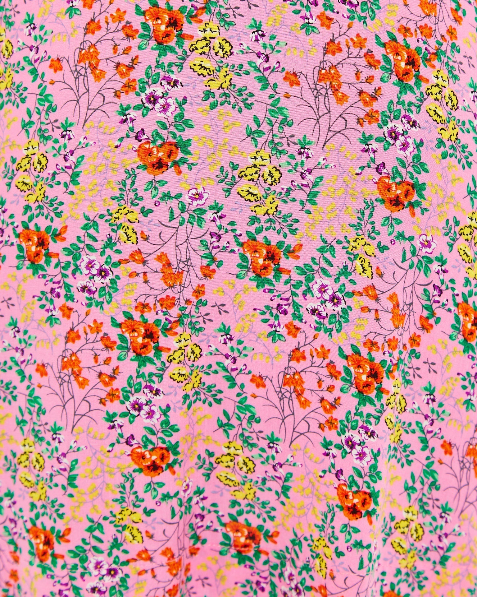Louche Merle Flower Show Print V Neck Short Sleeve Tea Dress Pink Dresses 8 Pink 8 / Pink 10 / Pink 12 / Pink 14 / Pink 16 / Pink
