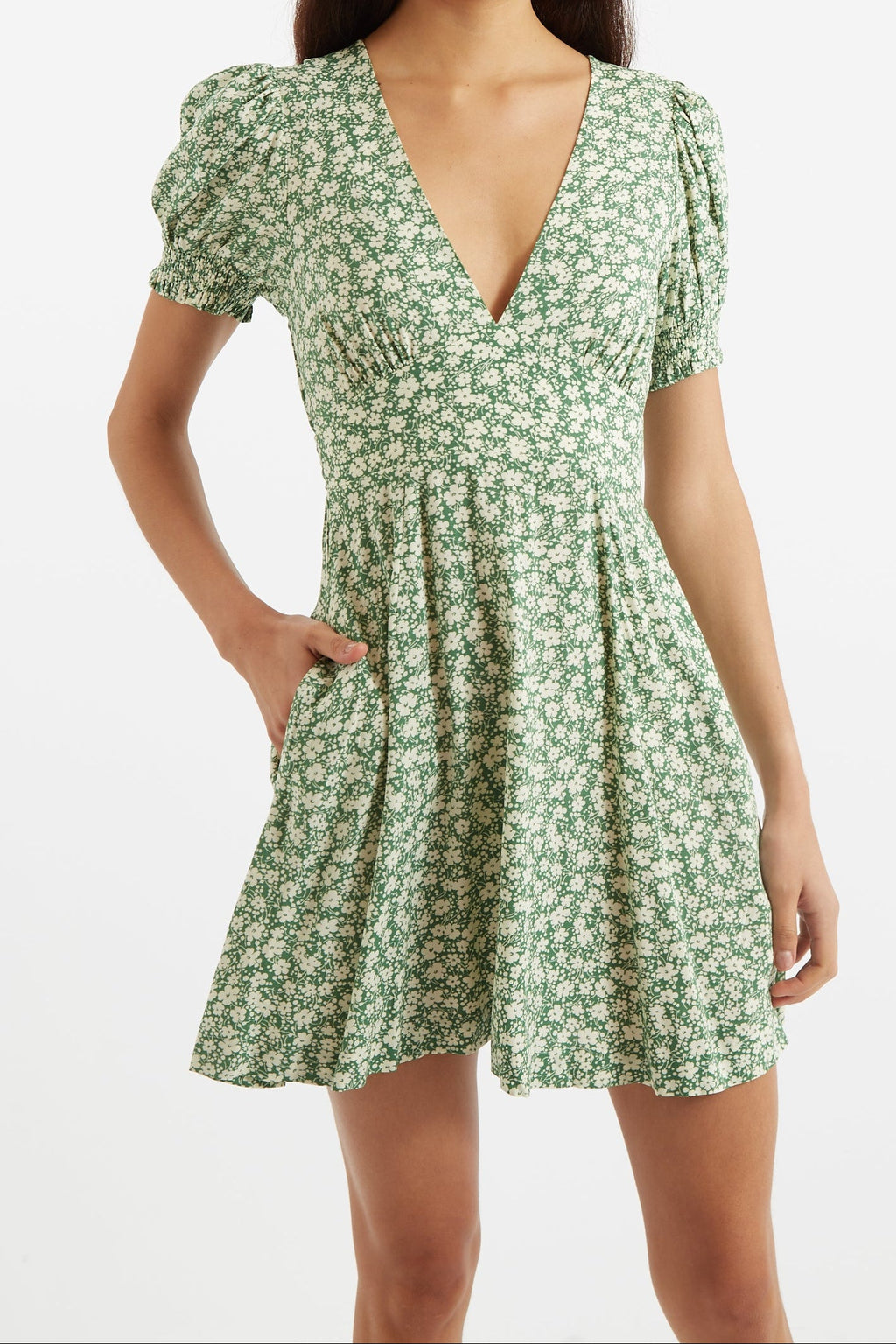 Merle Periwinkle V-Neck Mini Dress Dresses Green 8 Green / 8 Green / 10 Green / 12 Green / 14 Green / 16