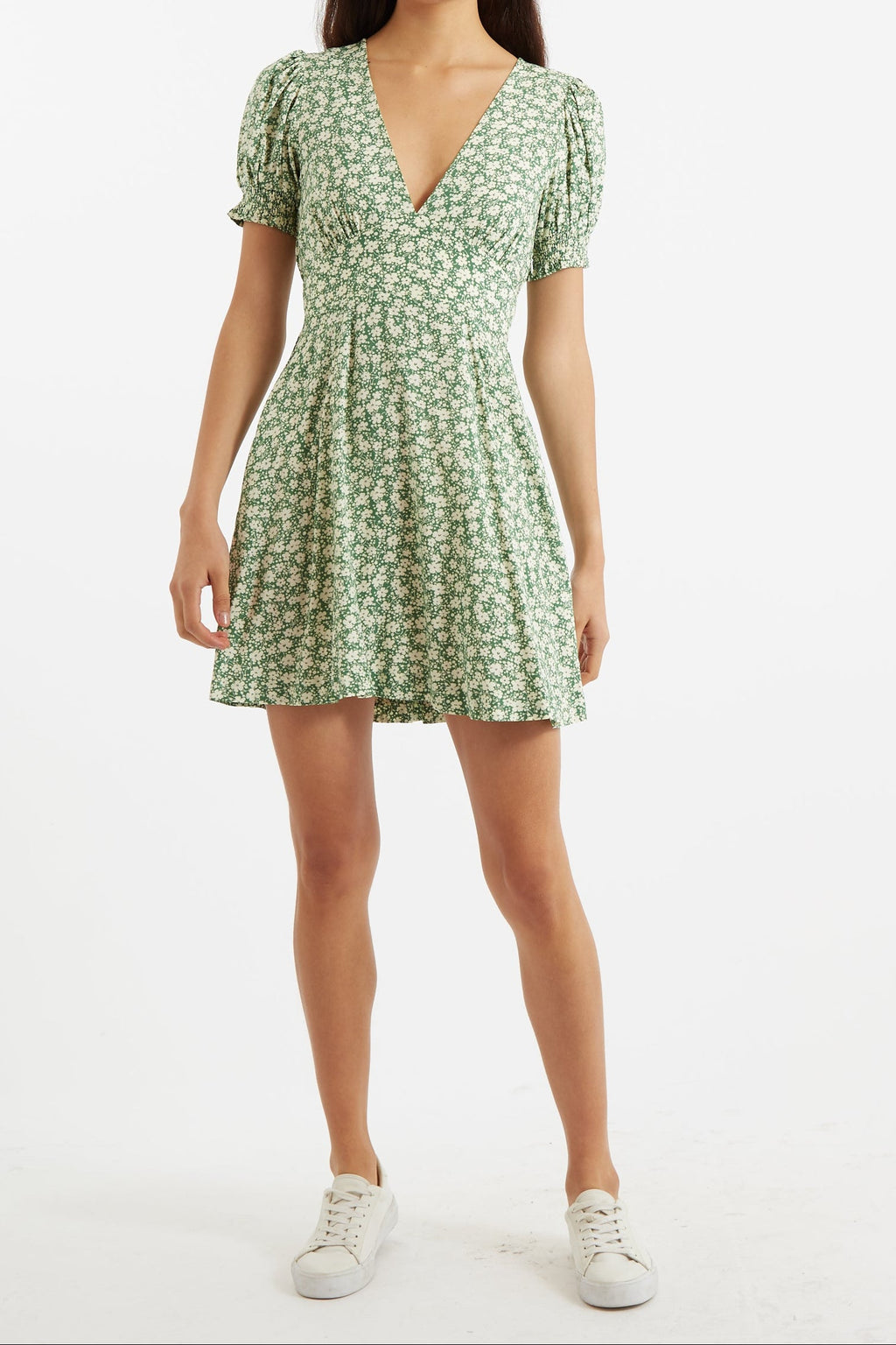 Merle Periwinkle V-Neck Mini Dress Dresses Green 8 Green / 8 Green / 10 Green / 12 Green / 14 Green / 16