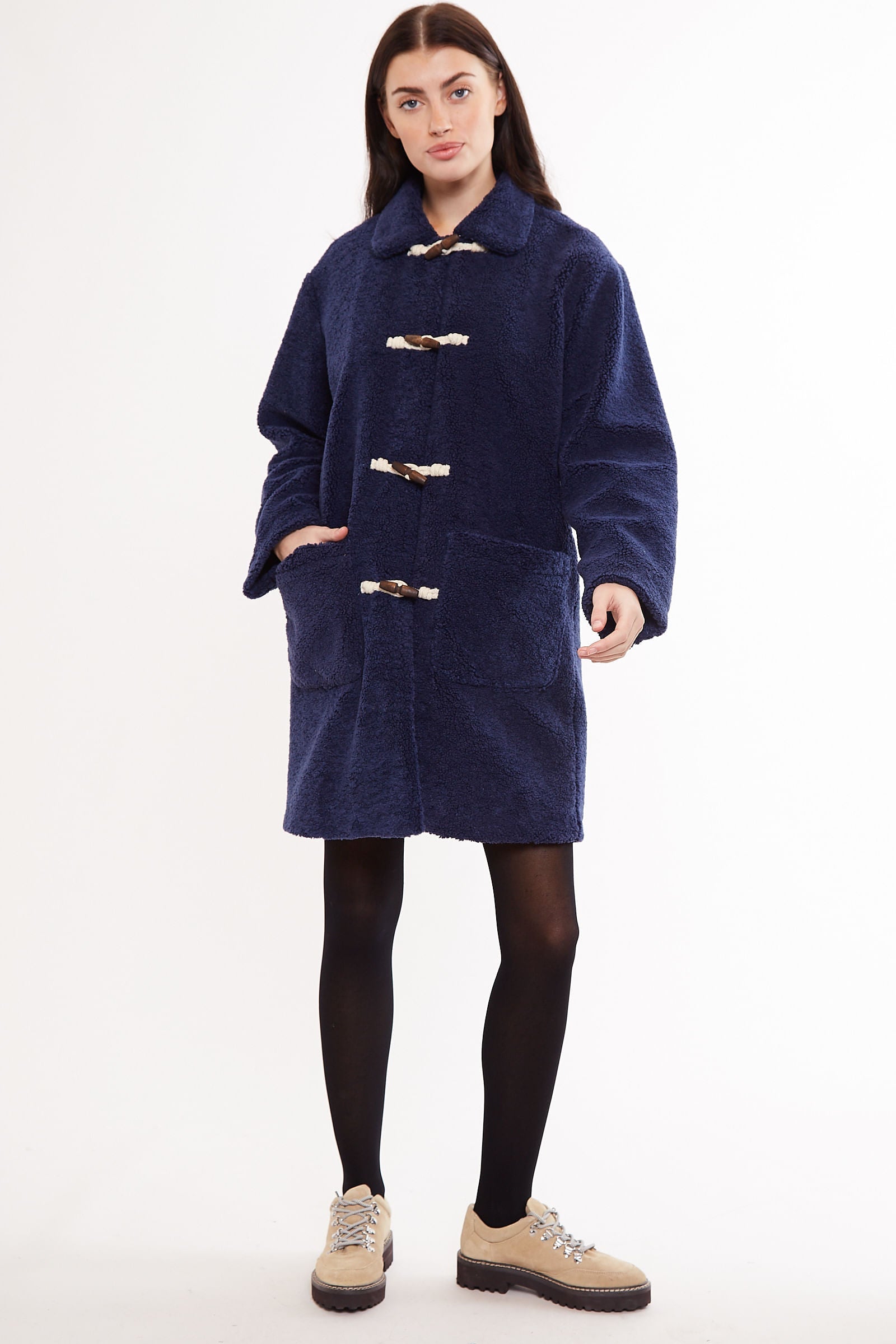Louche Narimane Borg Duffle Coat - Navy Coats 8 Navy 8 / Navy 10 / Navy 12 / Navy 14 / Navy 16 / Navy