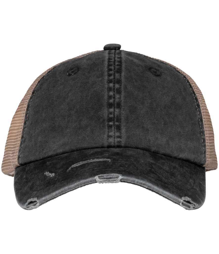 Organic Washed Ripped Trucker Cap ONE Black/beige ONE / Black/beige ONE / Khaki/beige ONE / Navy/beige