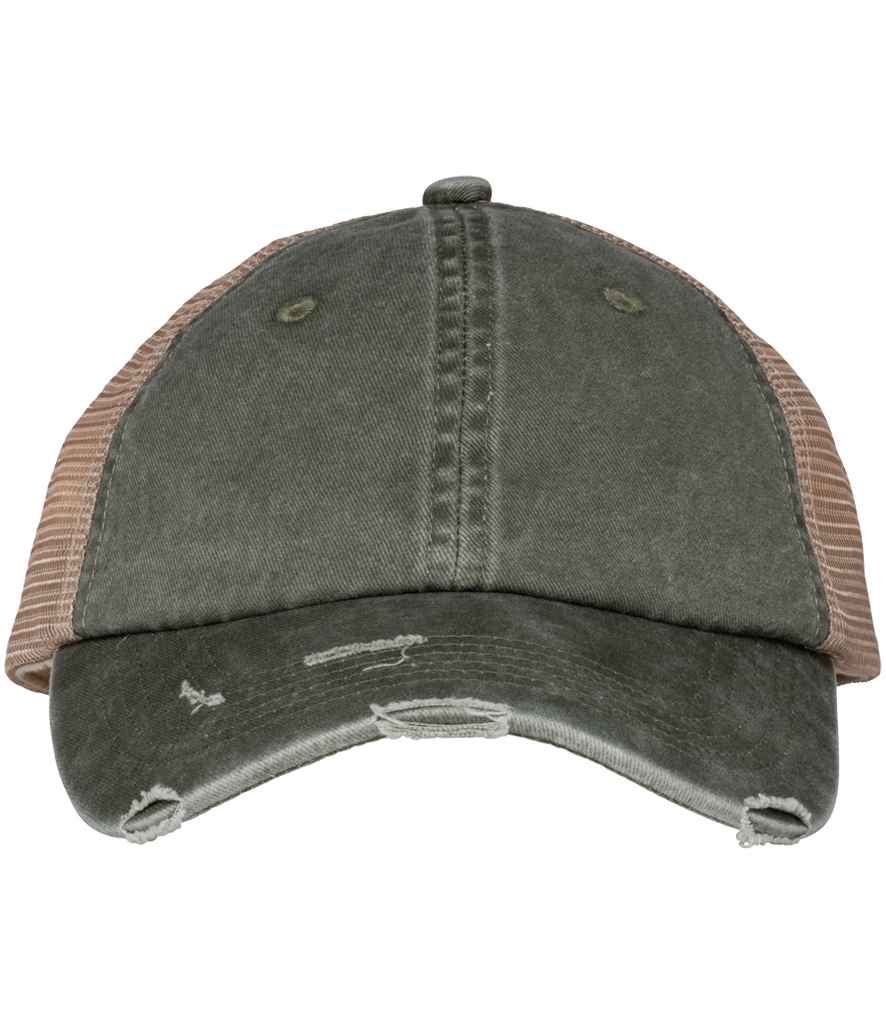 Organic Washed Ripped Trucker Cap ONE Black/beige ONE / Black/beige ONE / Khaki/beige ONE / Navy/beige