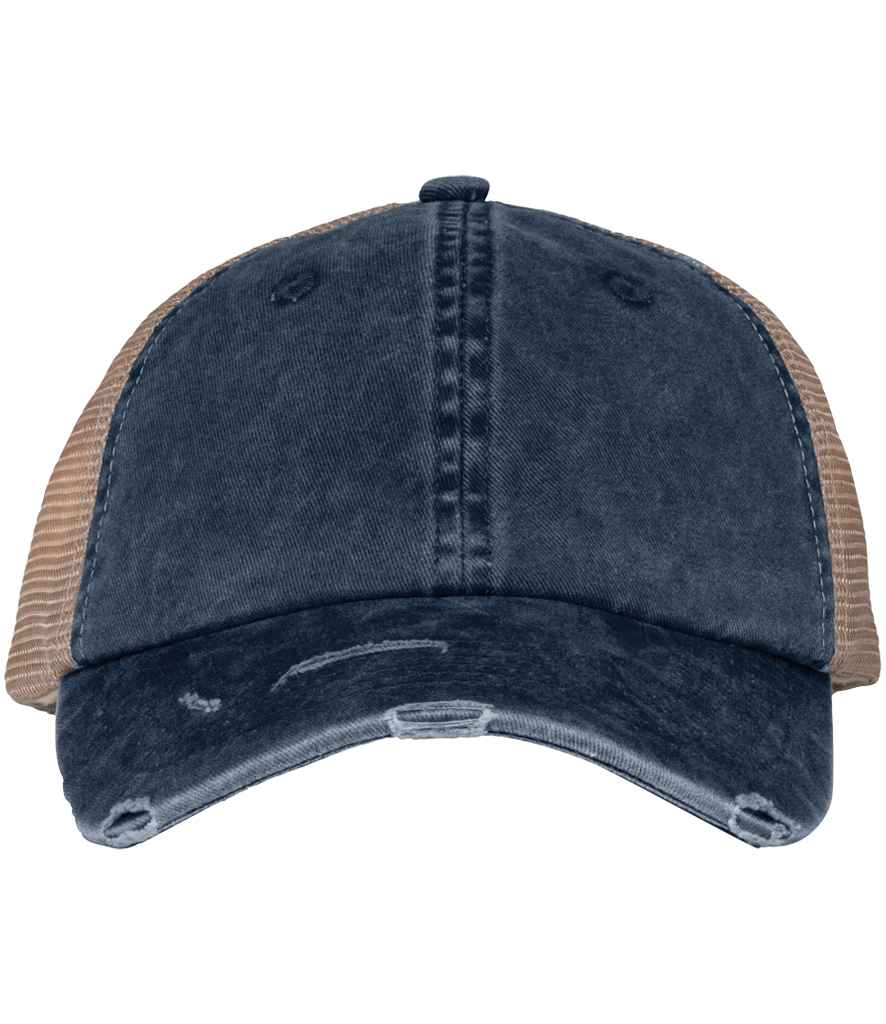 Organic Washed Ripped Trucker Cap ONE Black/beige ONE / Black/beige ONE / Khaki/beige ONE / Navy/beige