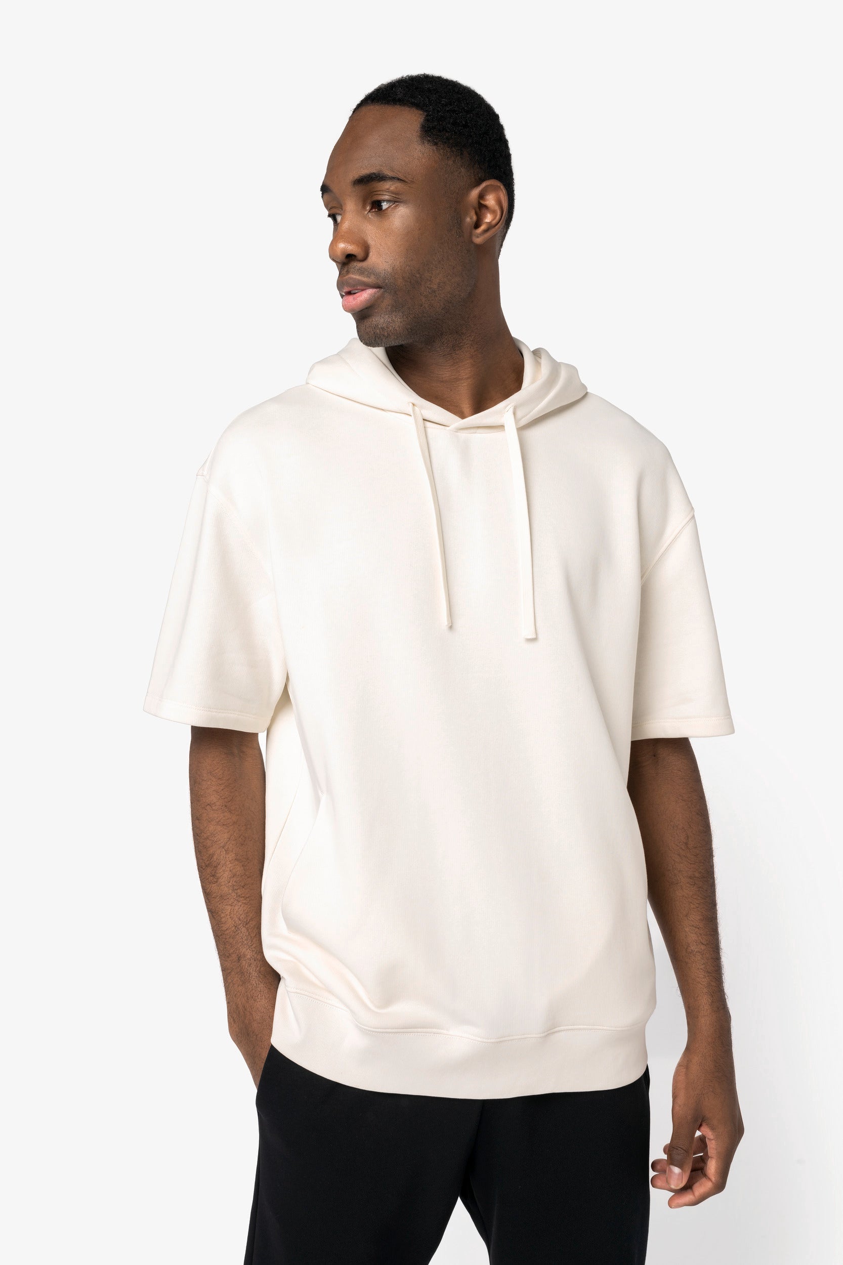 Organic Short Sleeve T-shirt Hoodie XS Black XS / Black XS / Ivory S / Black S / Ivory M / Black M / Ivory L / Black L / Ivory XL / Black XL / Ivory XXL / Black XXL / Ivory 3XL / Black 3XL / Ivory