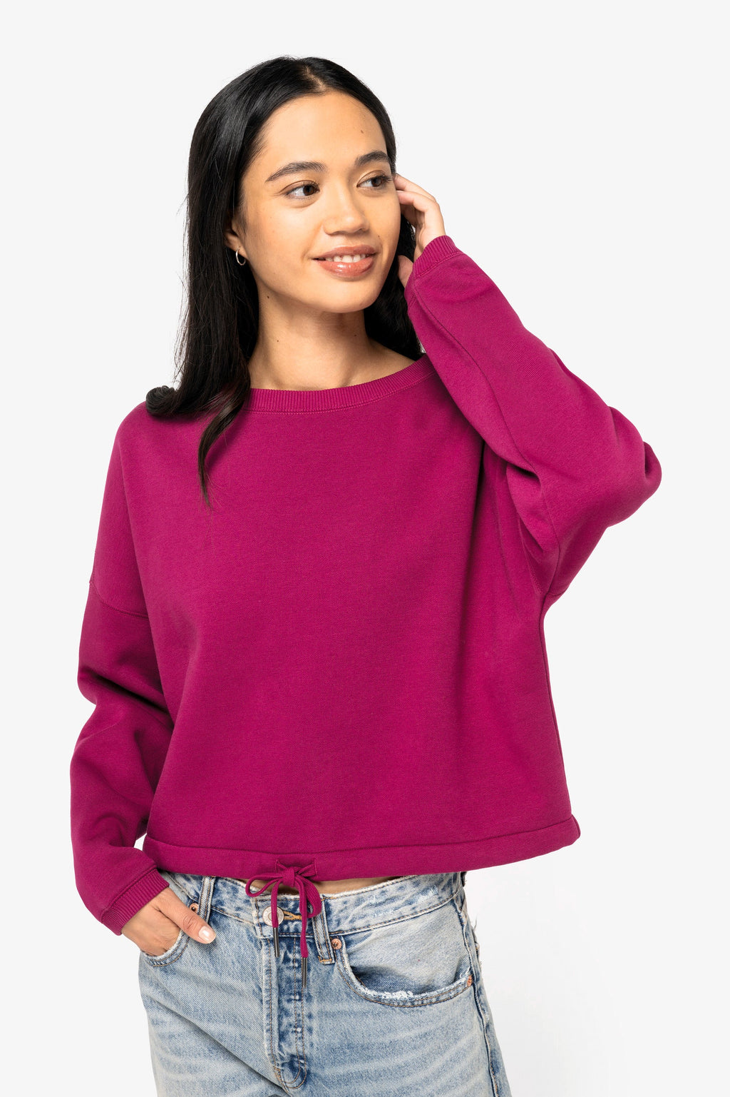 Organic Oversized Cropped Sweatshirt: Womens - - High-Quality </p>