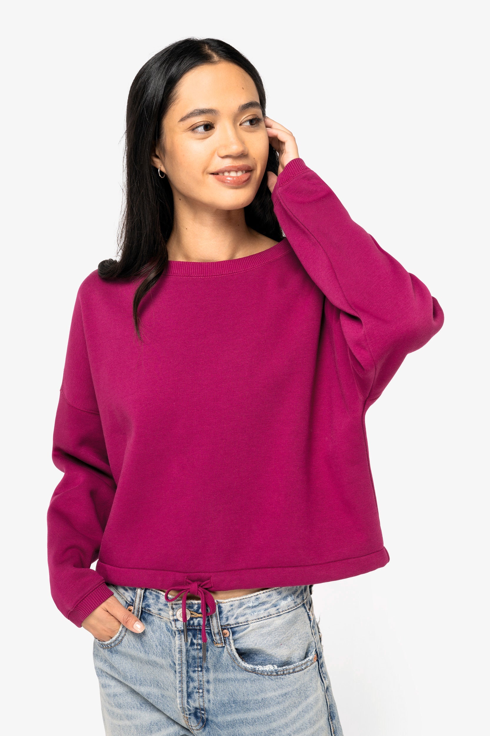 Organic Oversized Cropped Sweatshirt: Womens - - High-Quality </p>
