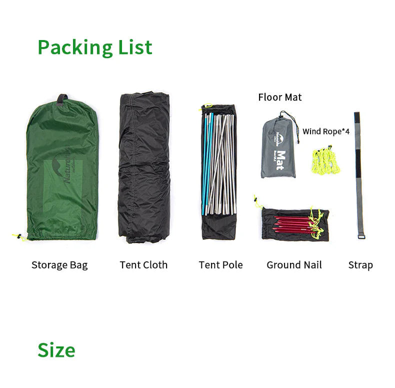 Naturehike Bear-UL2 2 Man Tent (Green) 20D Default Title Default Title