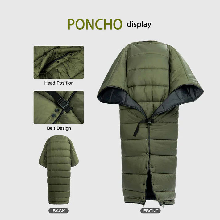 Onewind Hammock Topquilt Poncho (2 °C - 10 °C) - Large Green Green Blue