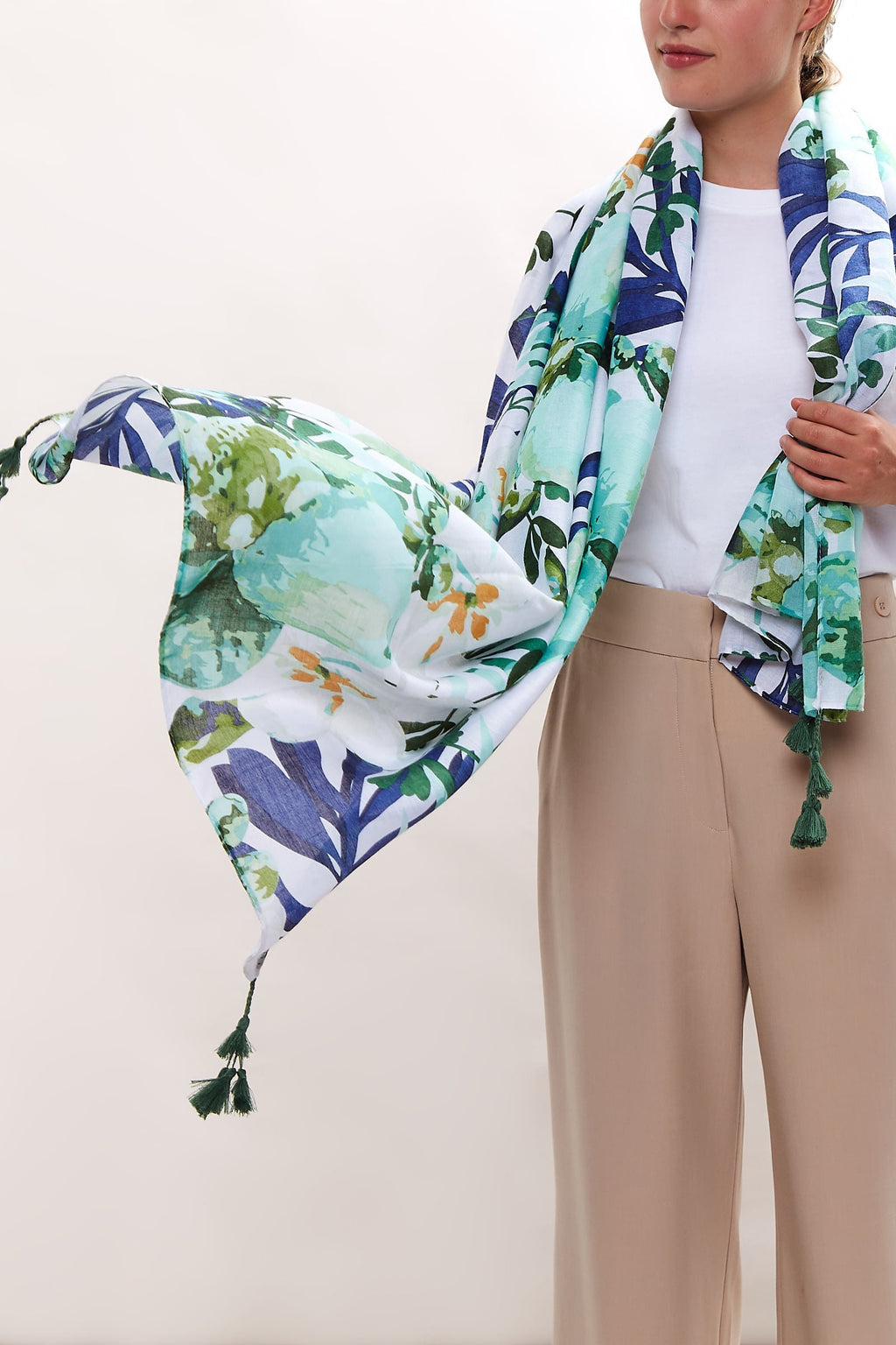 Louche Peony Printed Scarf scarves One Size Multicolour One Size / Multicolour
