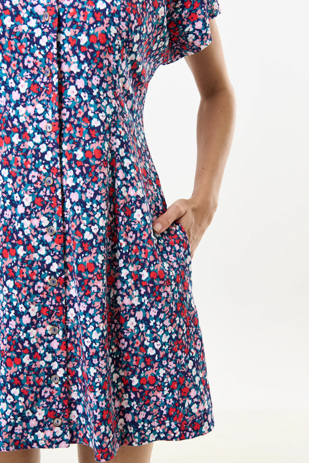 Prudence Tutti Frutti Print Laced Back Mini Dress Dresses 8 8 10 12 14 16