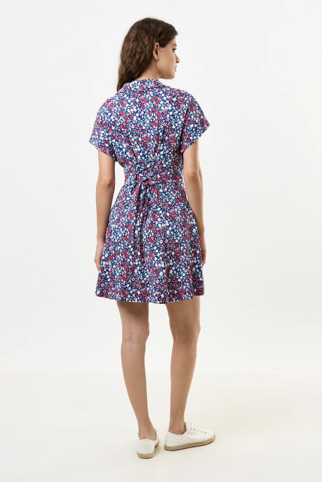 Prudence Tutti Frutti Print Laced Back Mini Dress Dresses 8 8 10 12 14 16