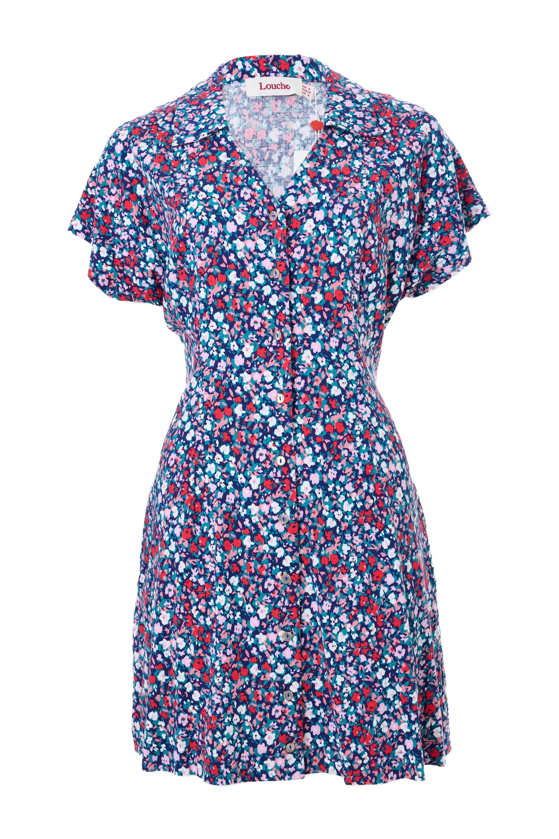 Prudence Tutti Frutti Print Laced Back Mini Dress Dresses 8 8 10 12 14 16