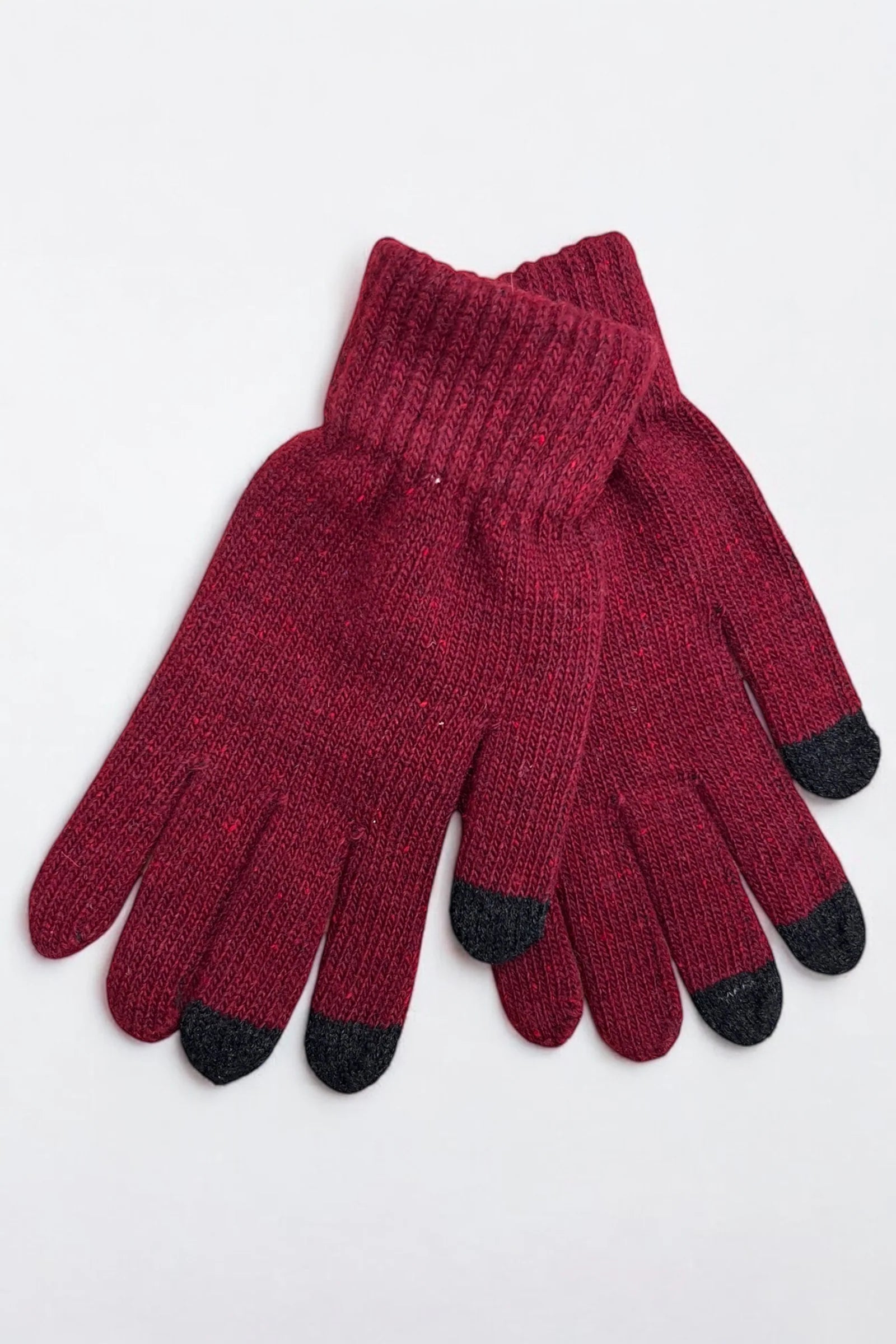 Hahn Burgundy Touch Screen Knitted Gloves Gloves Default Title Default Title
