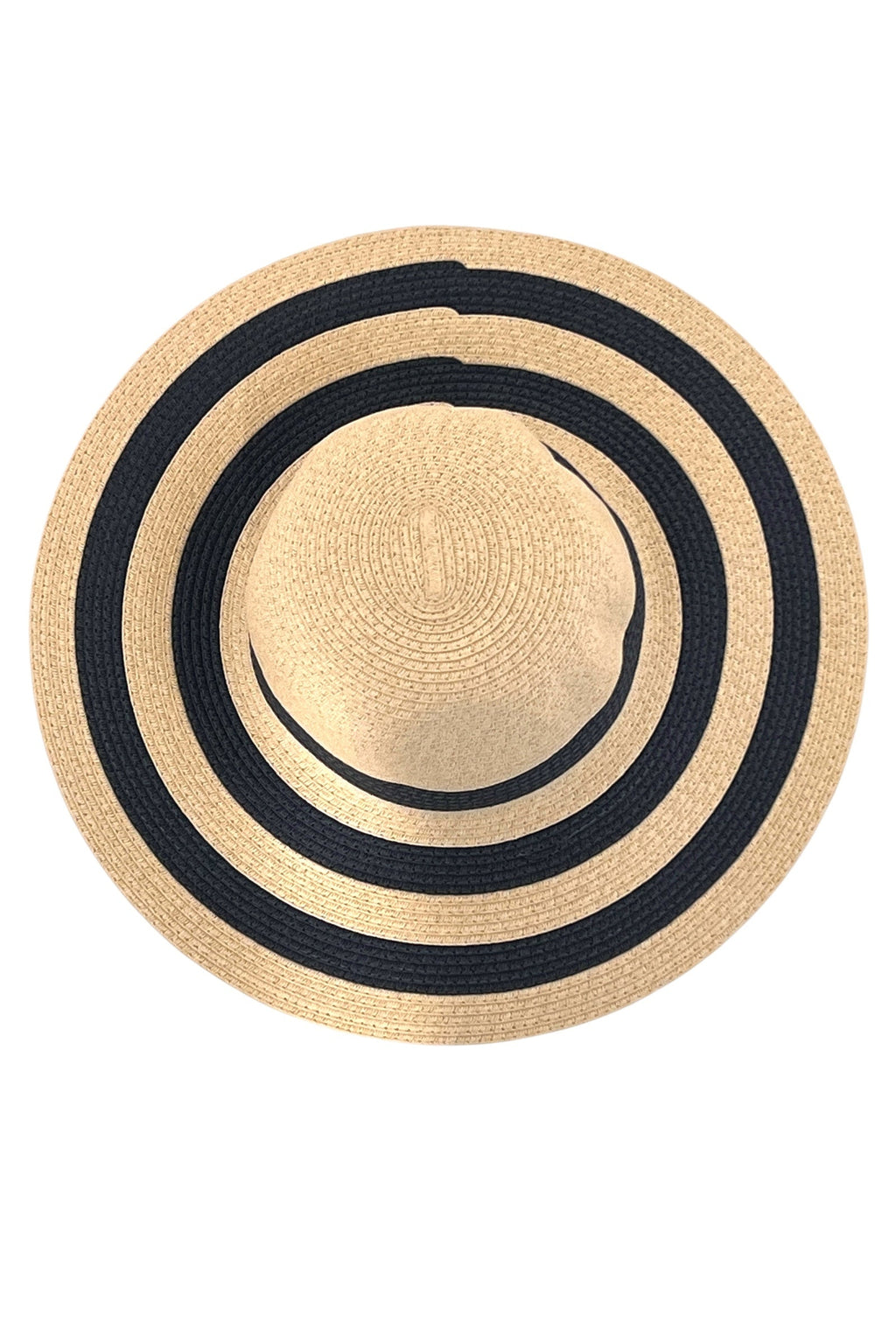 Cailin Natural and Navy Striped Straw Hat Accessories Default Title Default Title