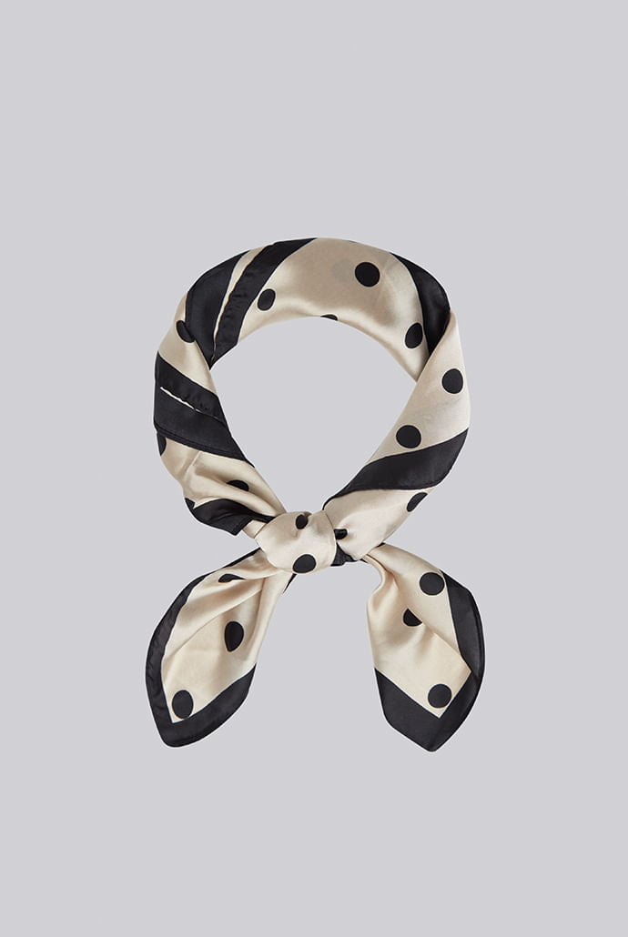 Louche Roxanne Spotted Scarf scarves Beige/Black Beige/Black