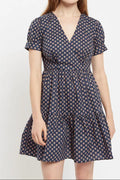 Louche Saara Jaipur Print Tiered Mini Dress Dresses 8 Navy 8 / Navy 10 / Navy 12 / Navy 14 / Navy 16 / Navy
