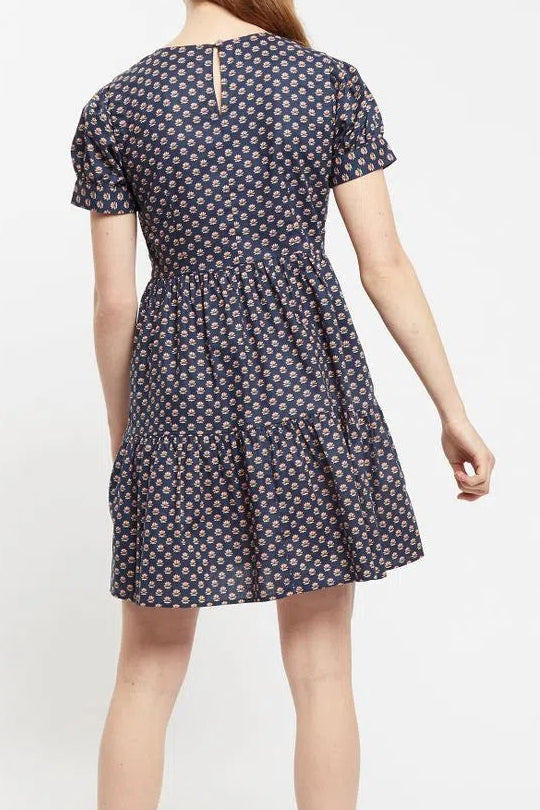 Louche Saara Jaipur Print Tiered Mini Dress Dresses 8 Navy 8 / Navy 10 / Navy 12 / Navy 14 / Navy 16 / Navy