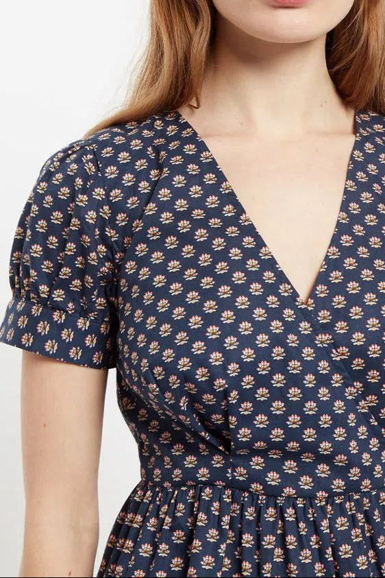 Louche Saara Jaipur Print Tiered Mini Dress Dresses 8 Navy 8 / Navy 10 / Navy 12 / Navy 14 / Navy 16 / Navy