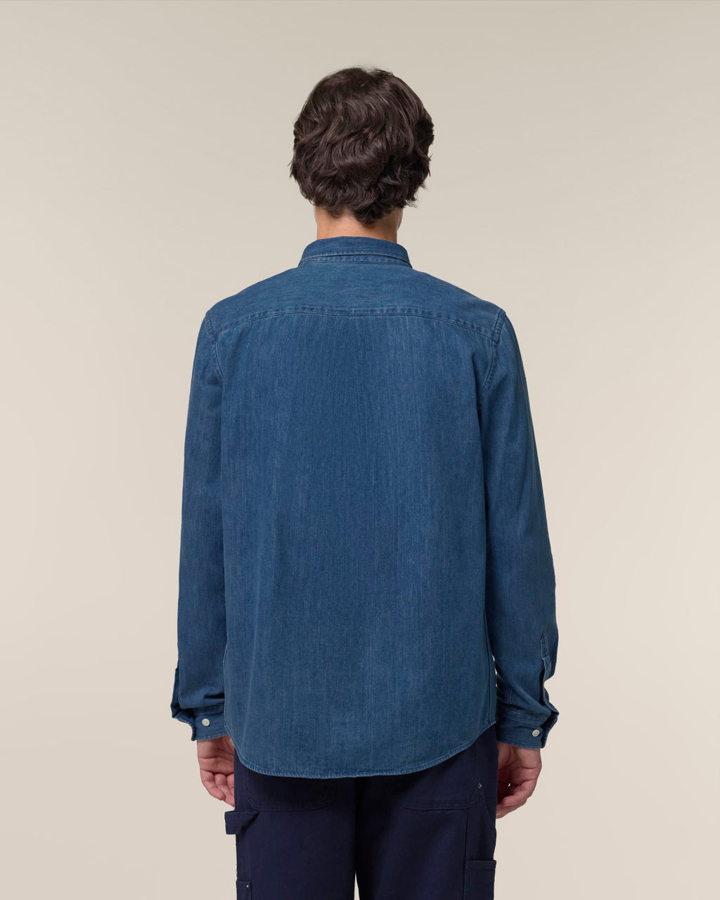 Organic Cotton Long Sleeve Denim Shirt: Mens S Light Wash S / Light Wash M / Light Wash L / Light Wash XL / Light Wash 2XL / Light Wash 3XL / Light Wash S / Mid Wash M / Mid Wash L / Mid Wash XL / Mid Wash 2XL / Mid Wash 3XL / Mid Wash