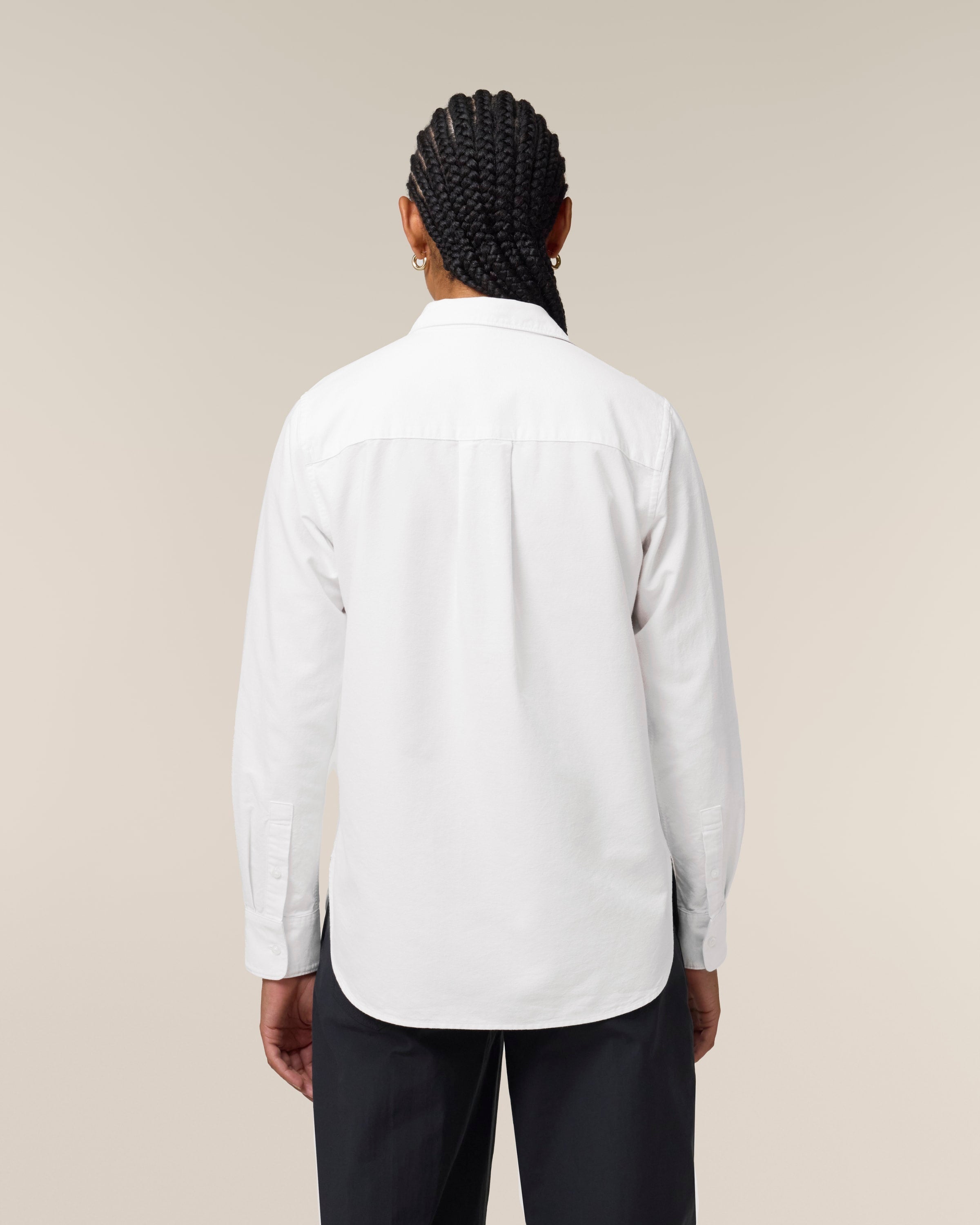 Organic Cotton Oxford Long Sleeve Shirt: Womens -