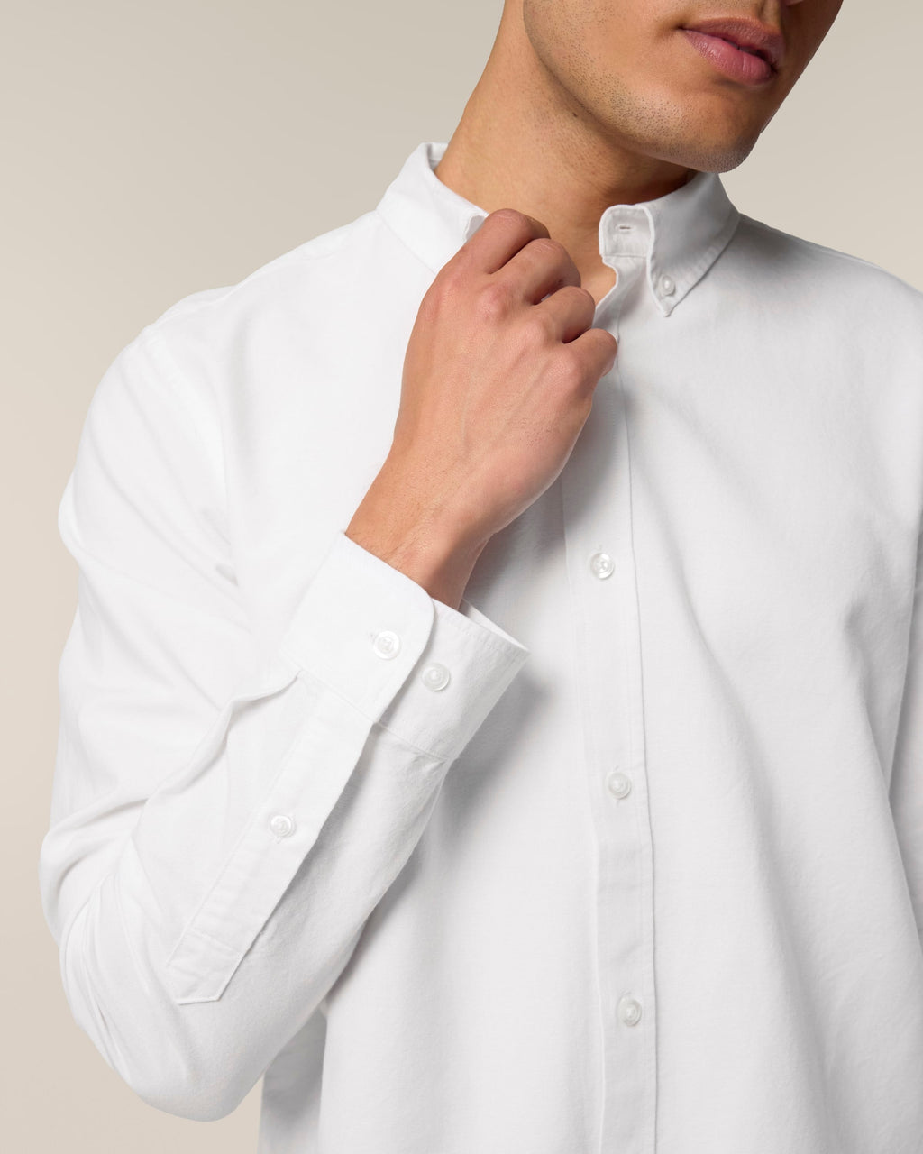 Organic Cotton Oxford Long Sleeve Shirt: Mens -