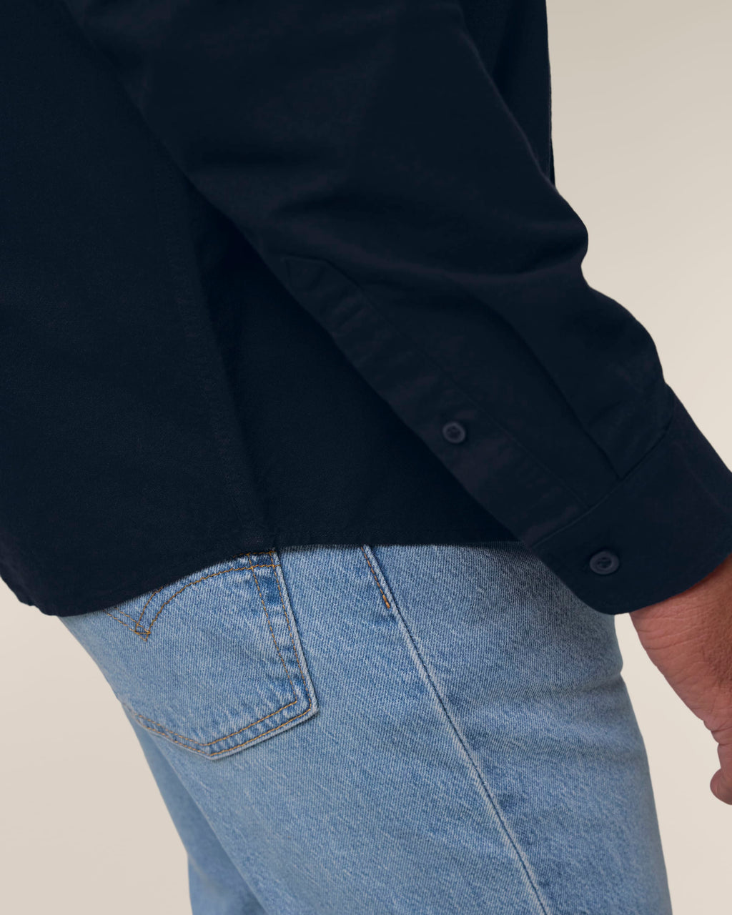 Organic Cotton Oxford Long Sleeve Shirt: Mens -