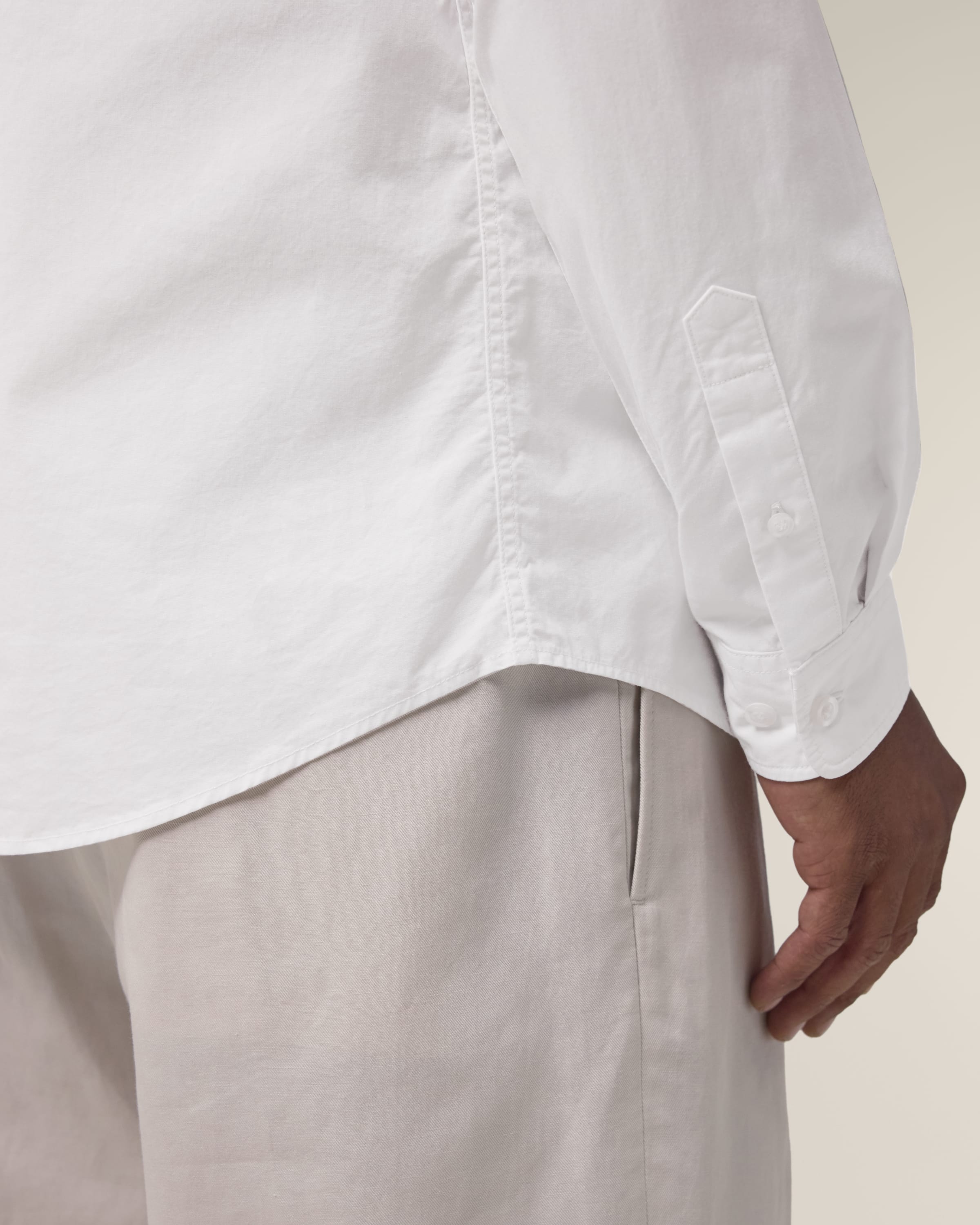 Organic Poplin Long Sleeve Shirt: Mens -