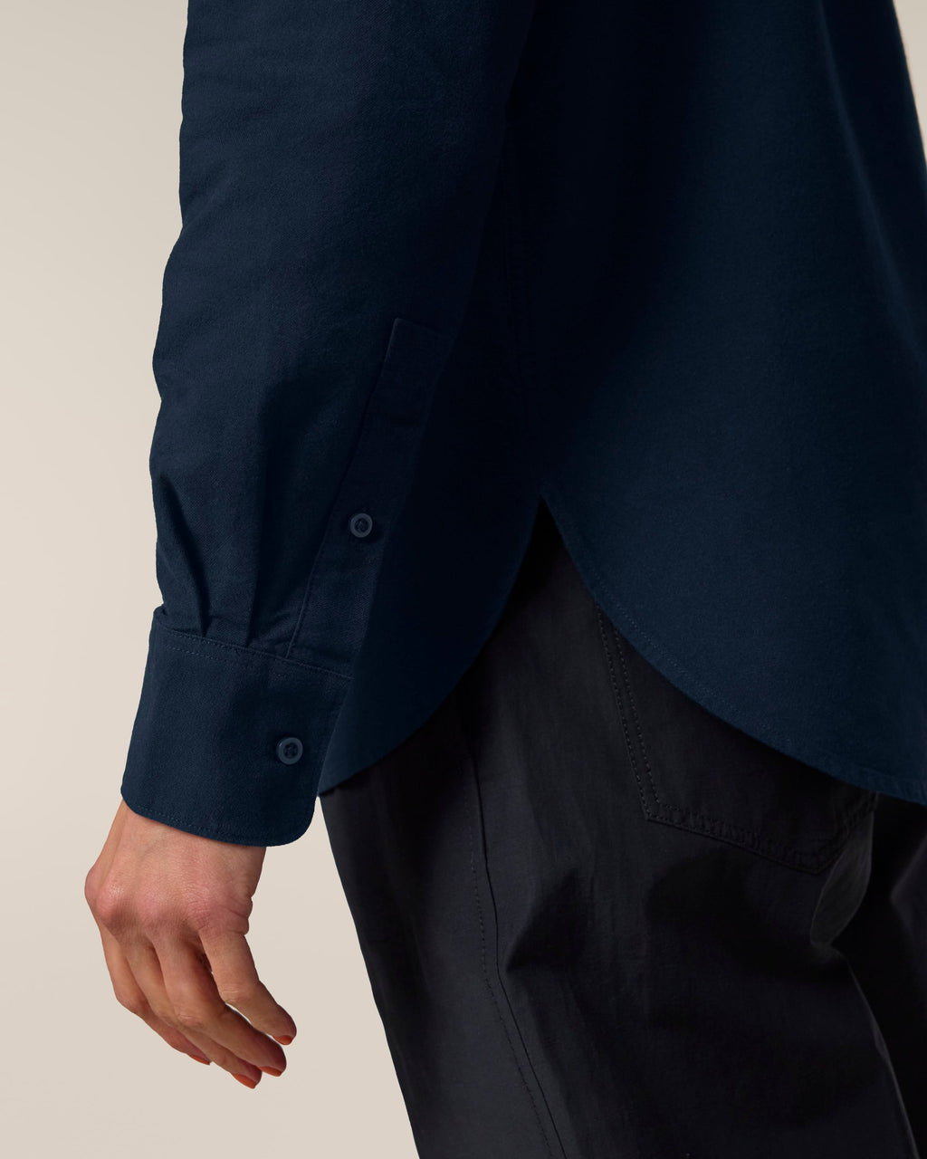 Organic Cotton Oxford Long Sleeve Shirt: Womens -