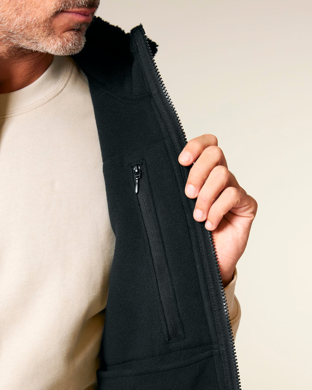 Recycled Sherpa Fleece Bodywarmer: Unisex XXS Black XXS / Black XXS / Desert Dust XS / Black XS / Desert Dust S / Black S / Desert Dust M / Black M / Desert Dust L / Black L / Desert Dust XL / Black XL / Desert Dust 2XL / Black 2XL / Desert Dust 3XL / Black 3XL / Desert Dust