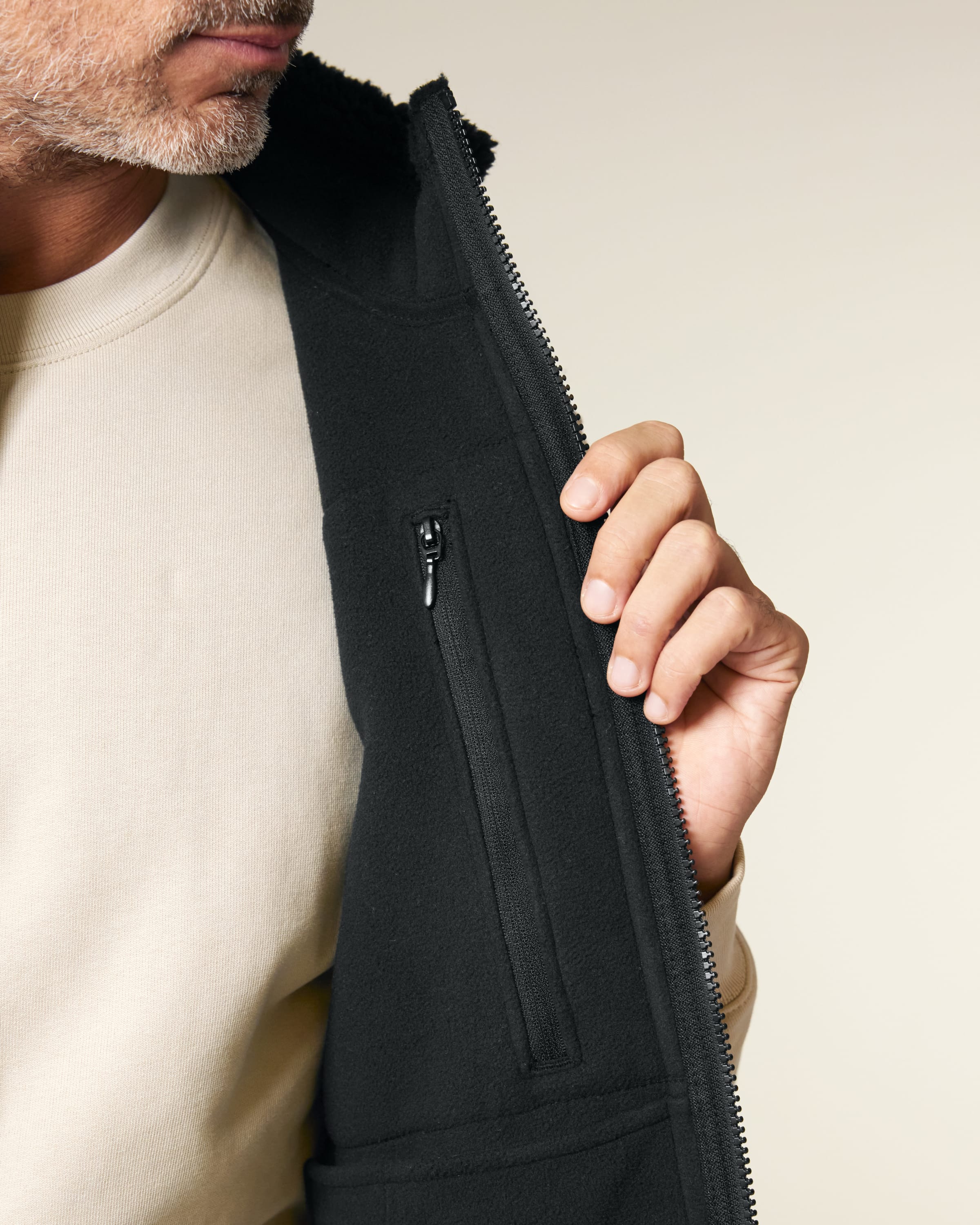 Recycled Sherpa Fleece Bodywarmer: Unisex XXS Black XXS / Black XXS / Desert Dust XS / Black XS / Desert Dust S / Black S / Desert Dust M / Black M / Desert Dust L / Black L / Desert Dust XL / Black XL / Desert Dust 2XL / Black 2XL / Desert Dust 3XL / Black 3XL / Desert Dust