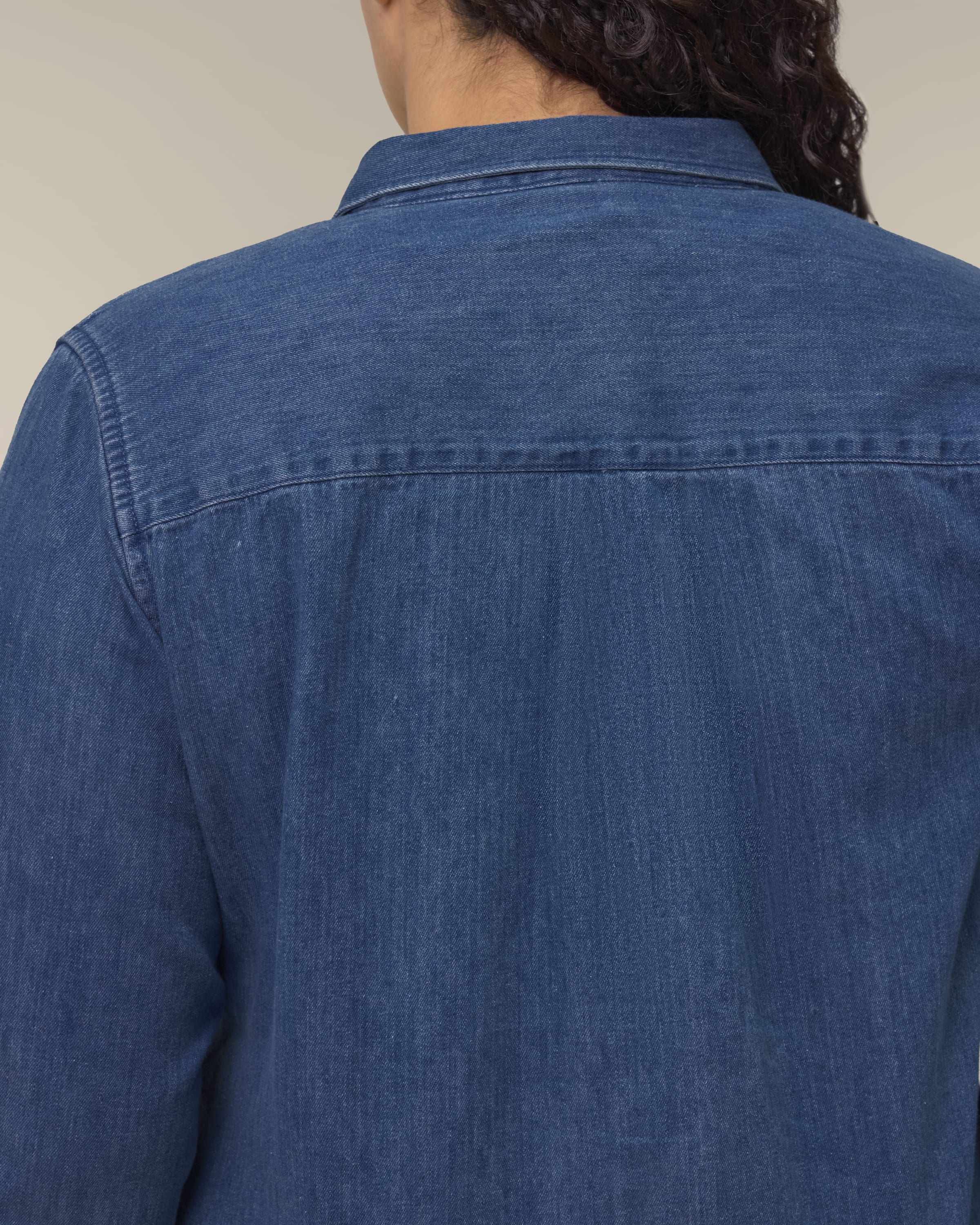 Organic Cotton Long Sleeve Denim Shirt: Womens XS Light Wash XS / Light Wash S / Light Wash M / Light Wash L / Light Wash XL / Light Wash 2XL / Light Wash XS / Mid Wash S / Mid Wash M / Mid Wash L / Mid Wash XL / Mid Wash 2XL / Mid Wash