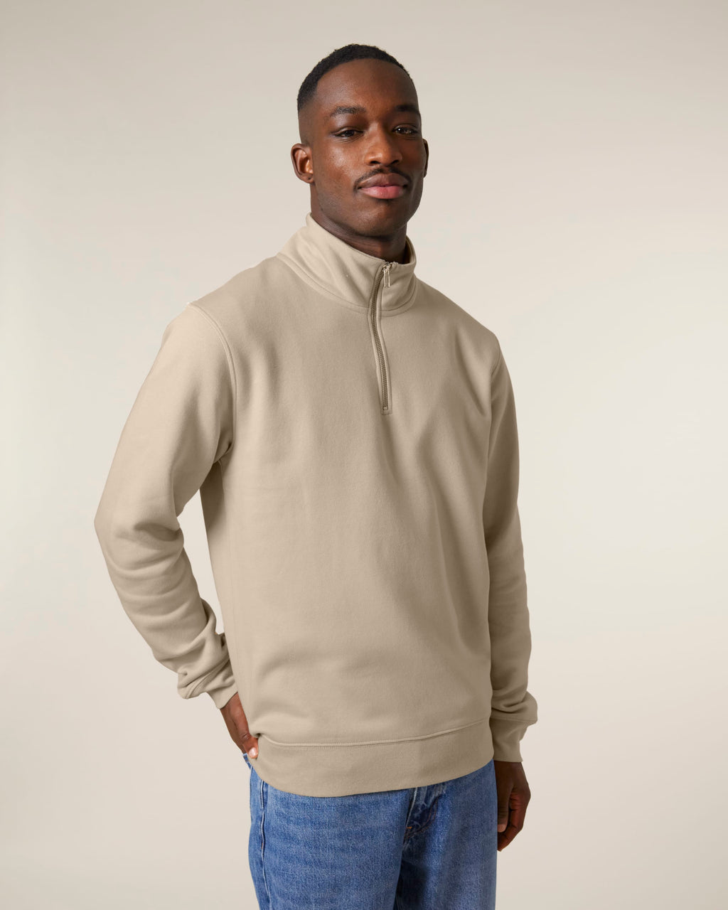 Organic Zip Neck Sweatshirt: Unisex - Clearance - High-Quality Clearance</p>