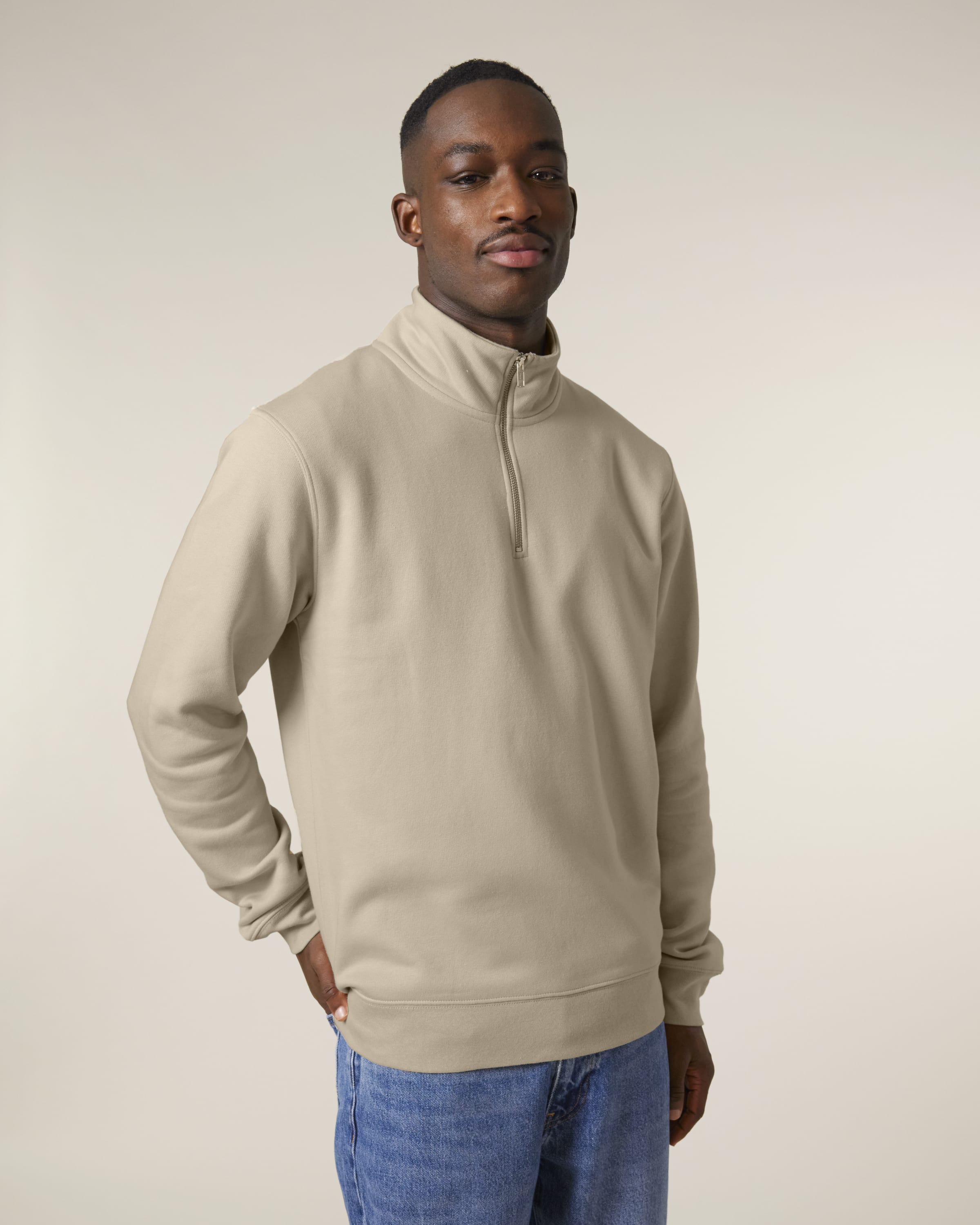 Organic Zip Neck Sweatshirt: Unisex - Clearance - High-Quality Clearance</p>
