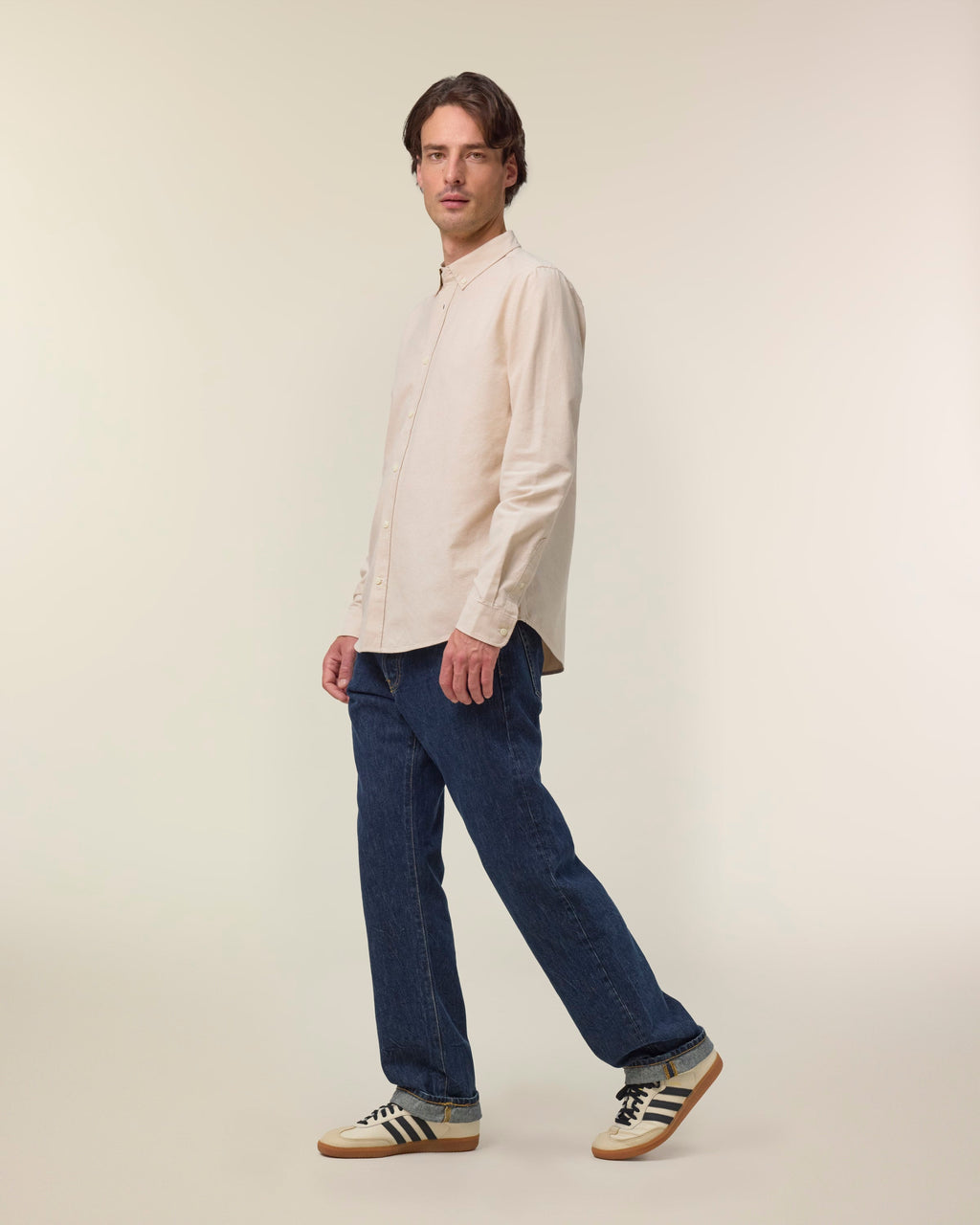 Organic Cotton Oxford Long Sleeve Shirt: Mens -
