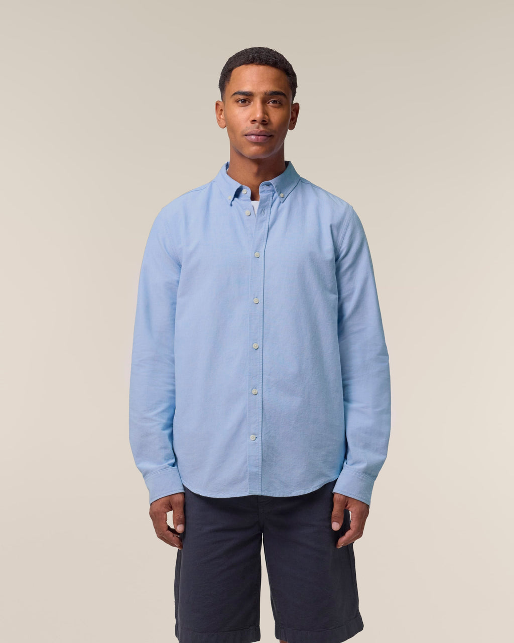 Organic Cotton Oxford Long Sleeve Shirt: Mens -
