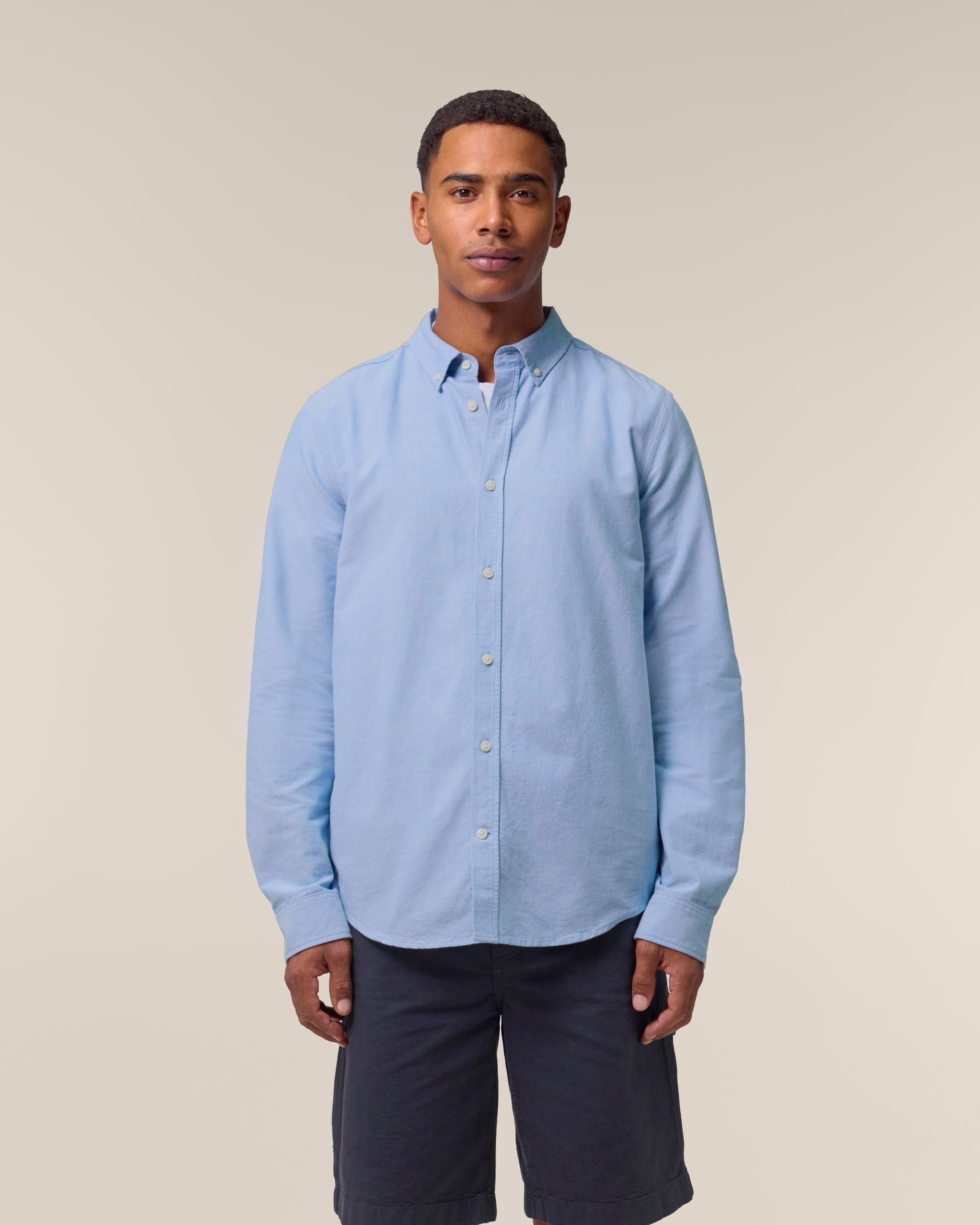 Organic Cotton Oxford Long Sleeve Shirt: Mens -