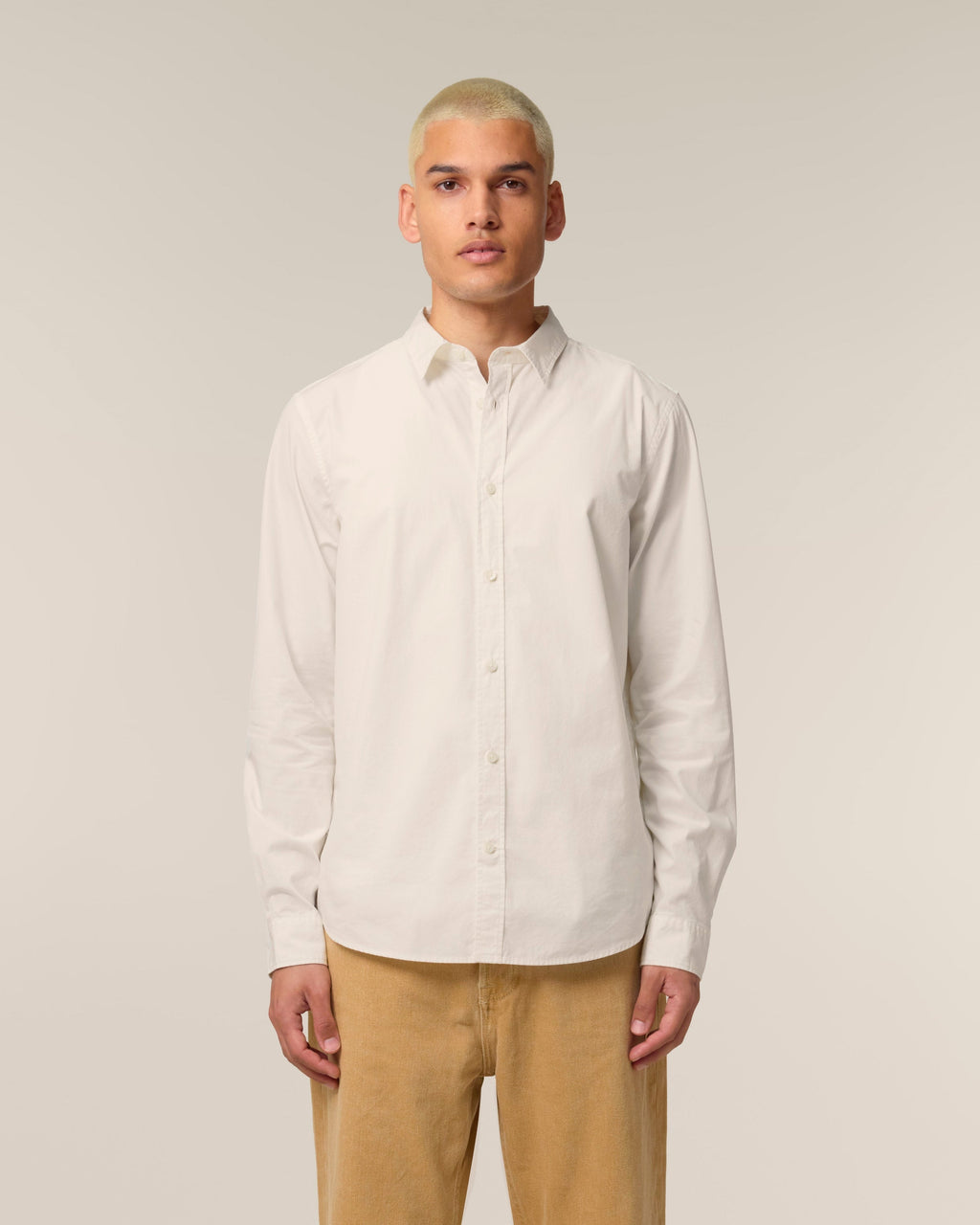 Organic Poplin Long Sleeve Shirt: Mens -