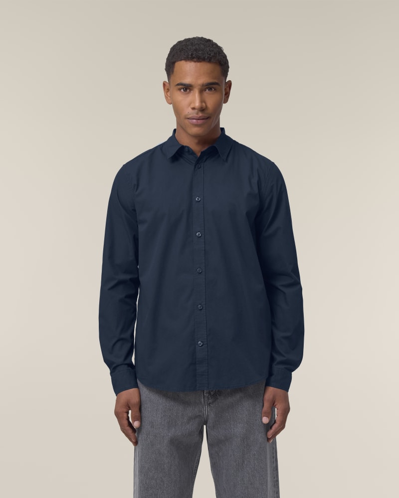 Organic Poplin Long Sleeve Shirt: Mens -