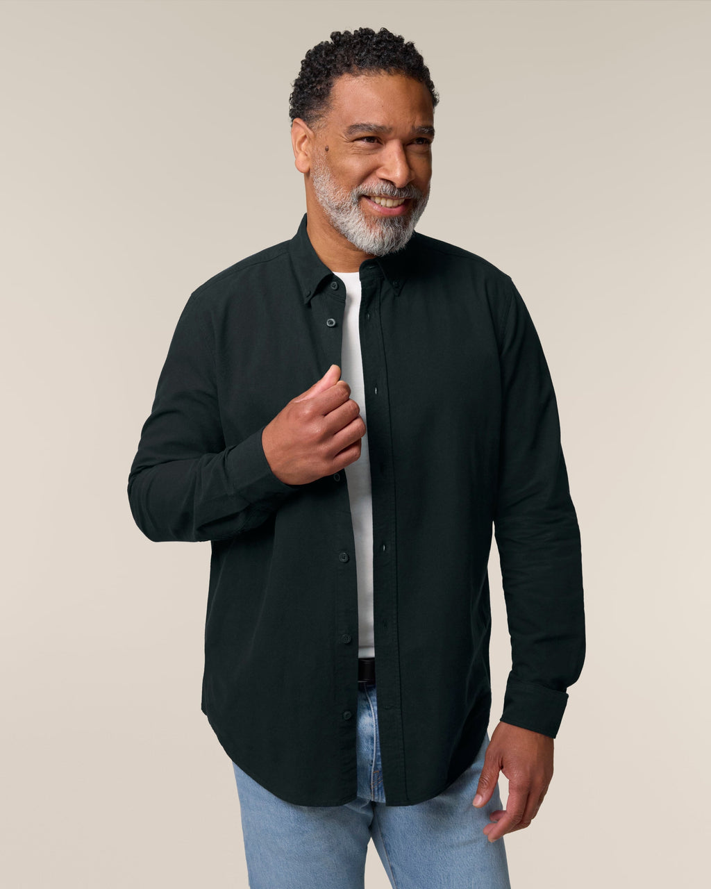 Organic Cotton Oxford Long Sleeve Shirt: Mens -